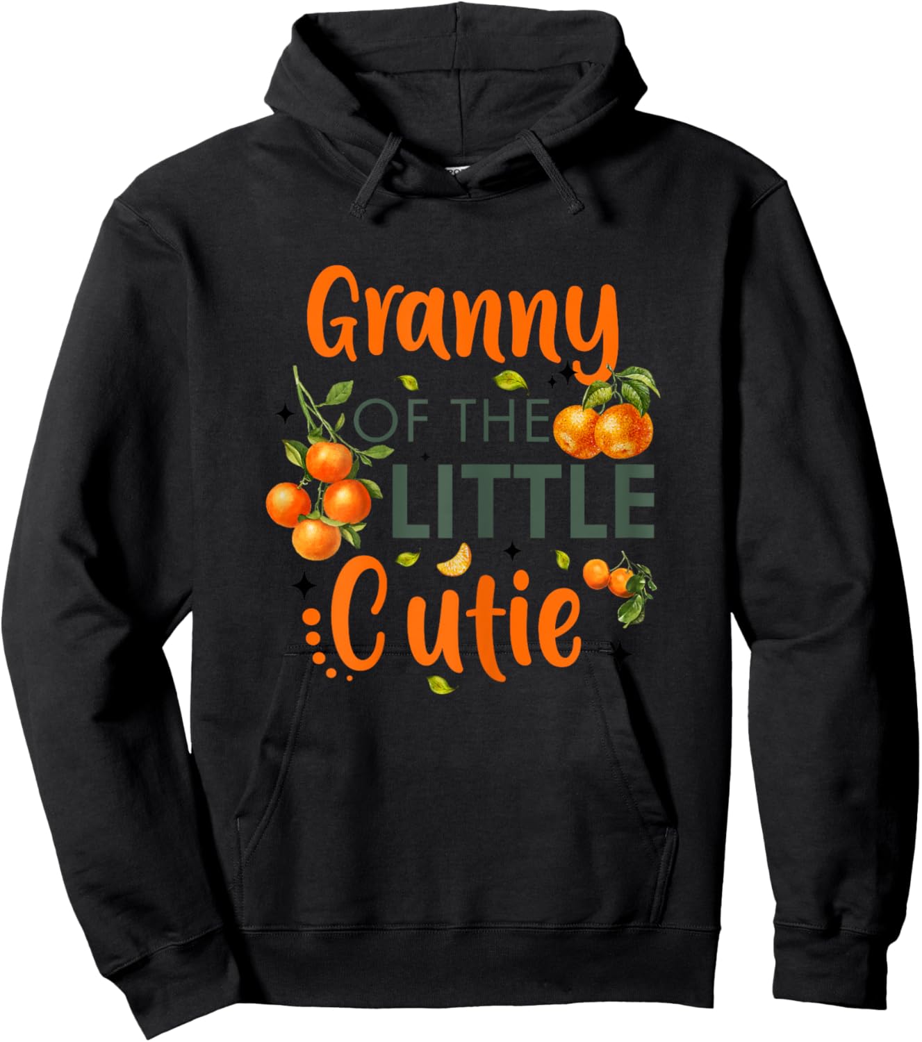 Granny Of The Little Cutie Orange 1st Birthday Party Hoodie - Hoodie | Black