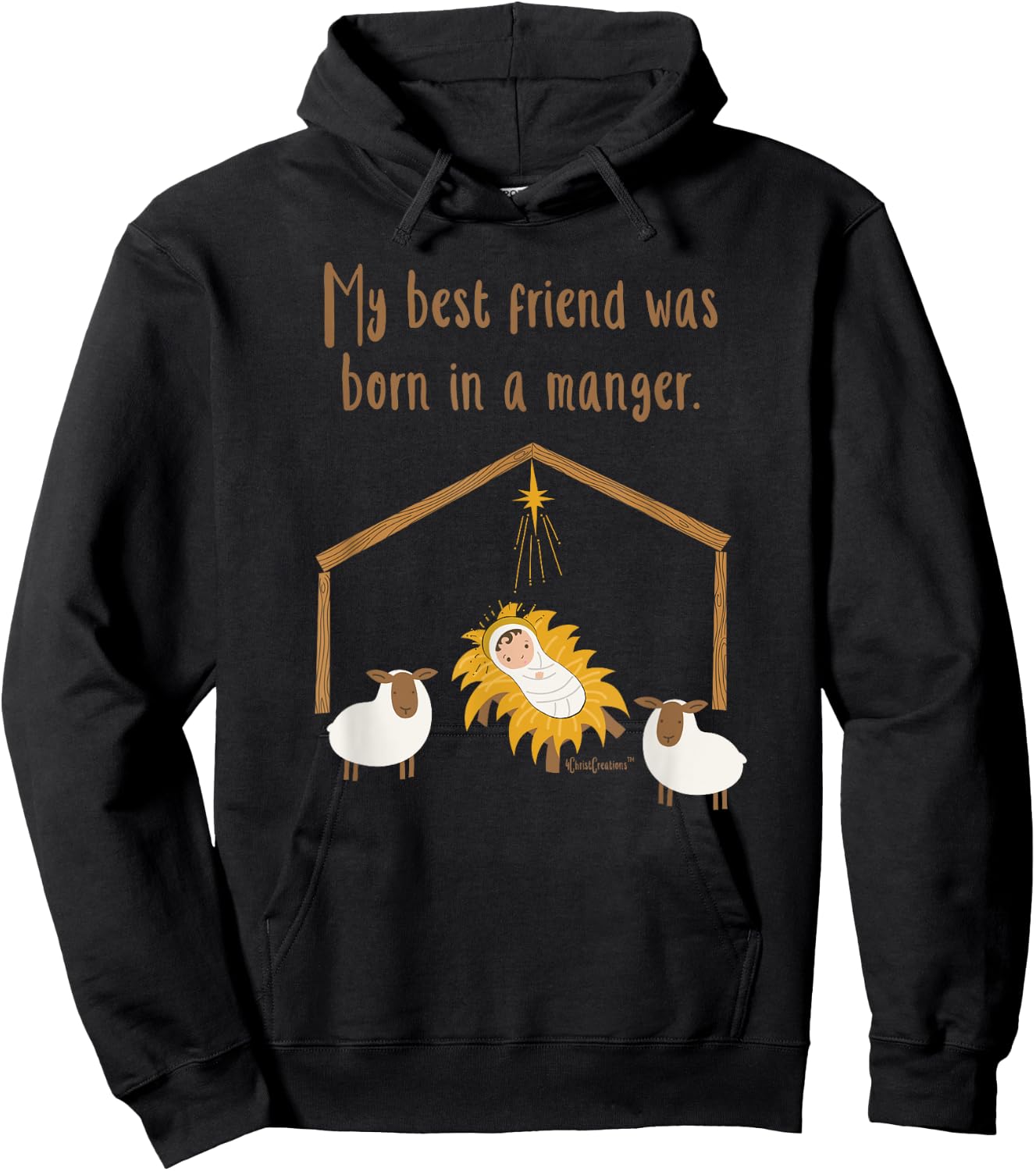 My Best Friend Was Born In A Manger Baby Jesus Christian Hoodie - Hoodie | Black