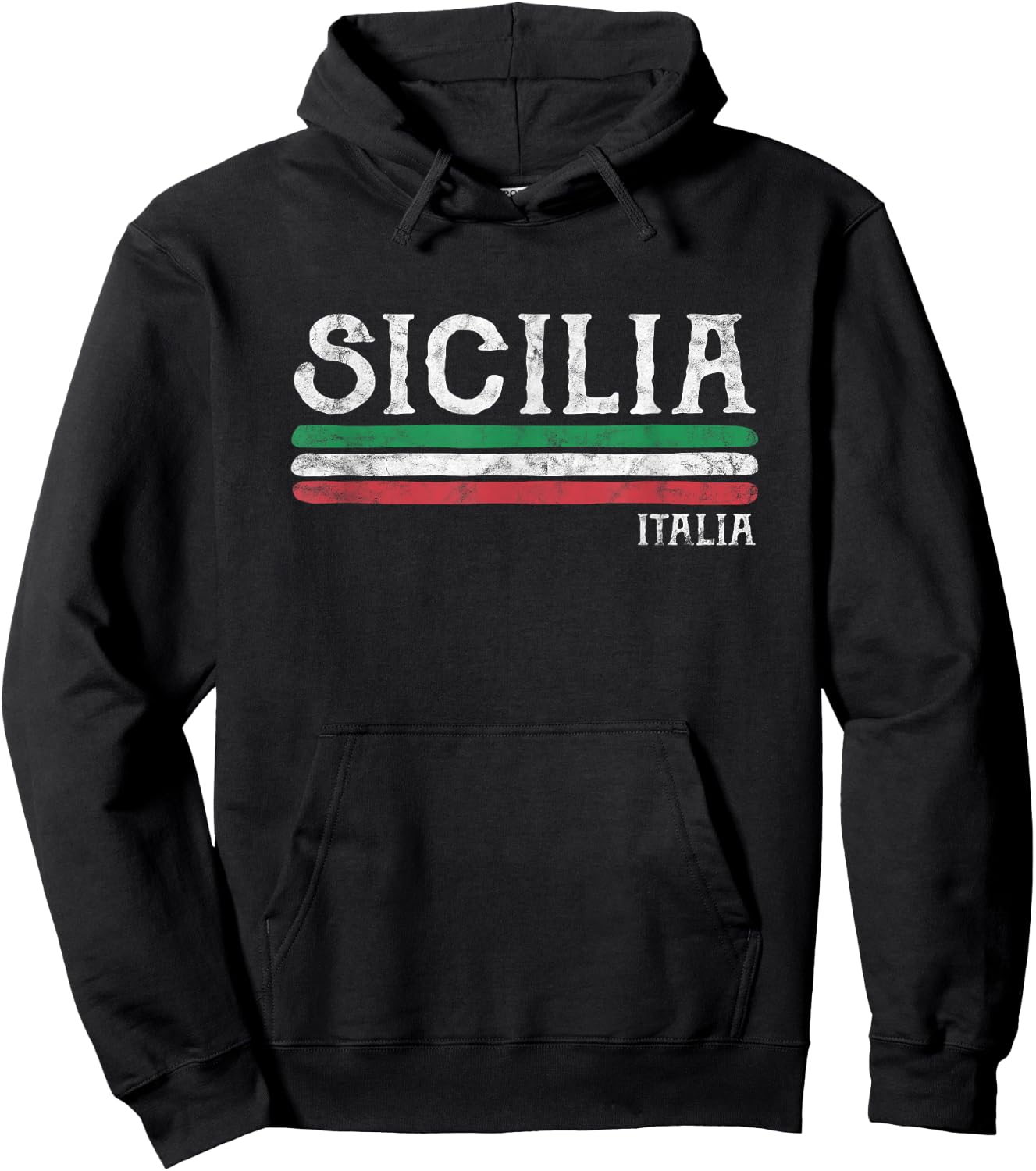 Sicily Sicilian Italy Italian Flag Souvenirs Hoodie - Hoodie | Black