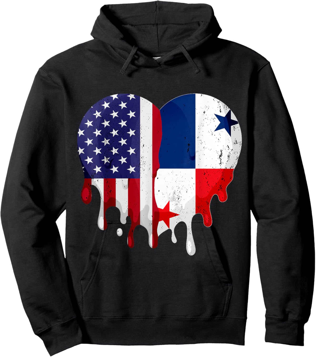 American Panamanian Hispanic Heritage Month Panama Heart Hoodie - Hoodie | Black