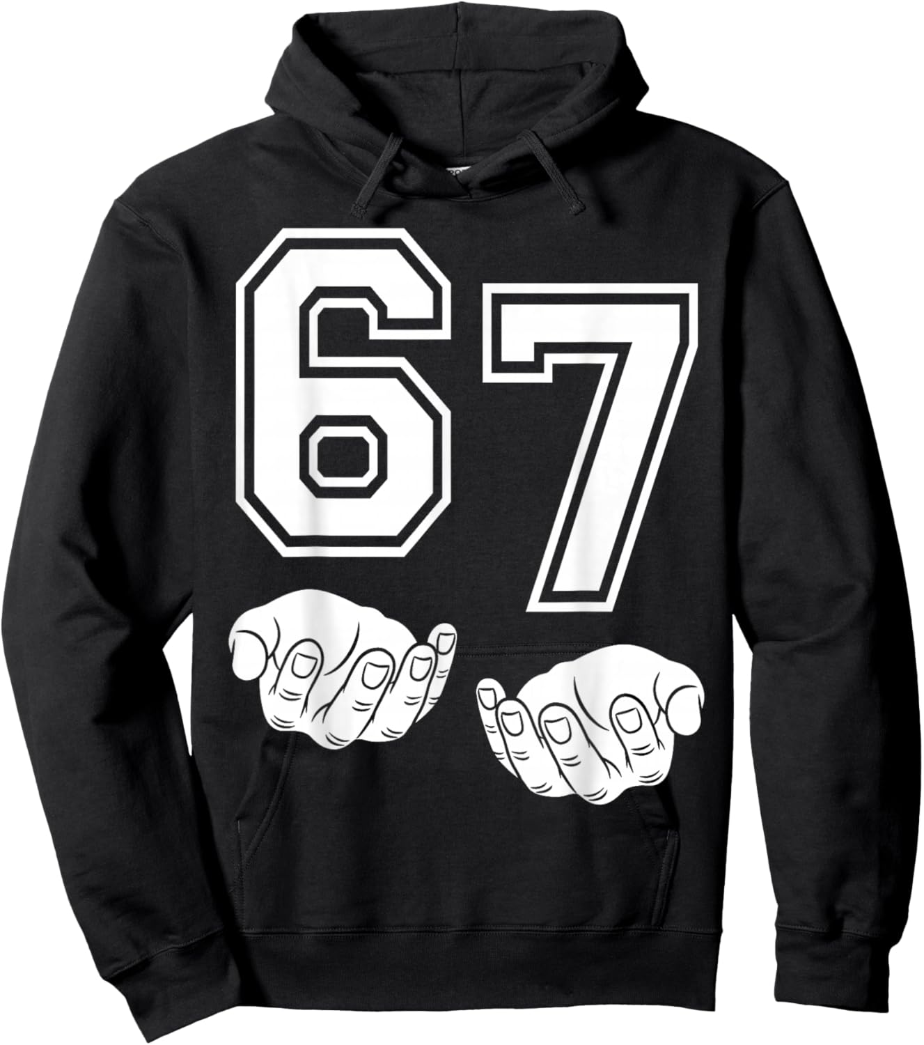 67 Nummer sechzig Hände Lustiges Meme Varsity Matching Hoodie - Hoodie | Black