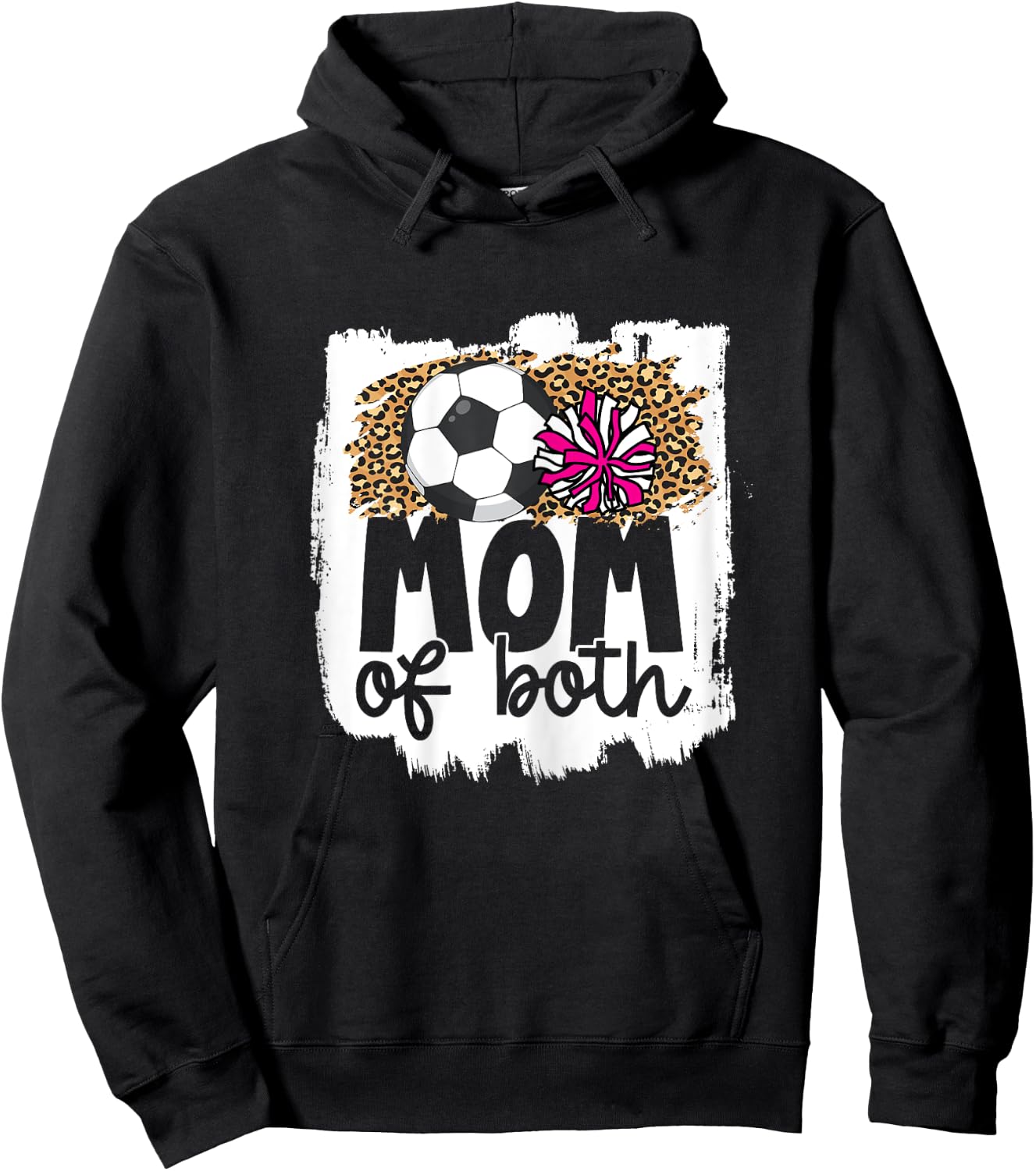 Cheer Soccer Mom of Both Soccer and Cheer Mother Hoodie - Hoodie | Black