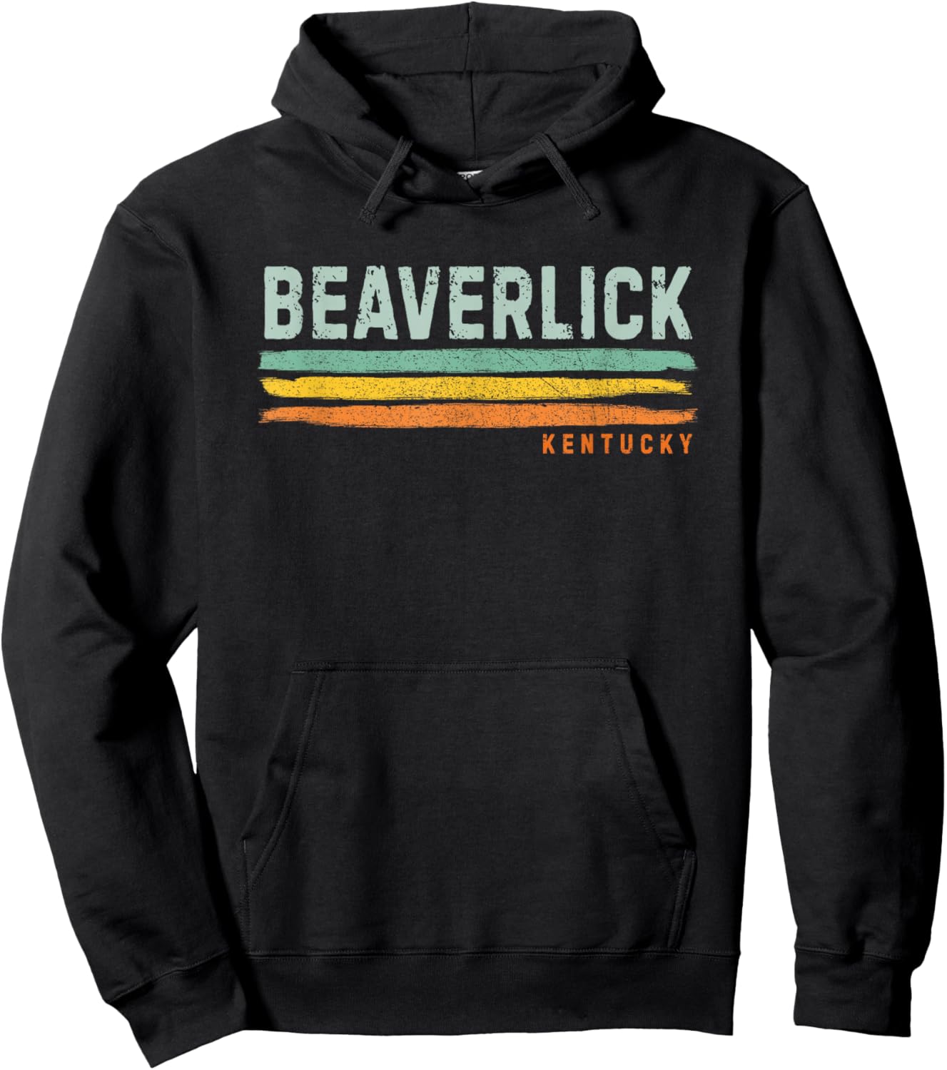 Vintage Stripes Beaverlick KY Hoodie - Hoodie | Black