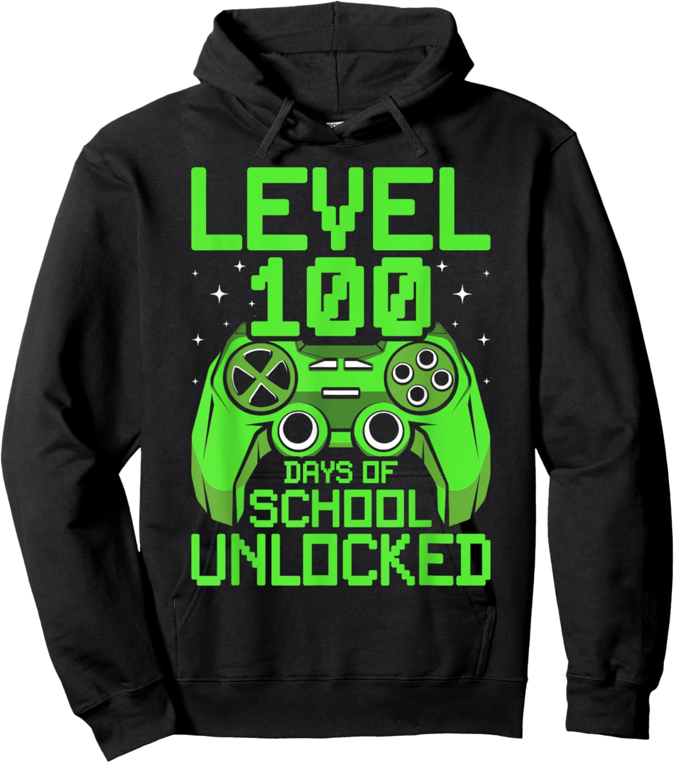 100th Day of School Boys Level 100 Days of School Unlocked Hoodie - Hoodie | Black