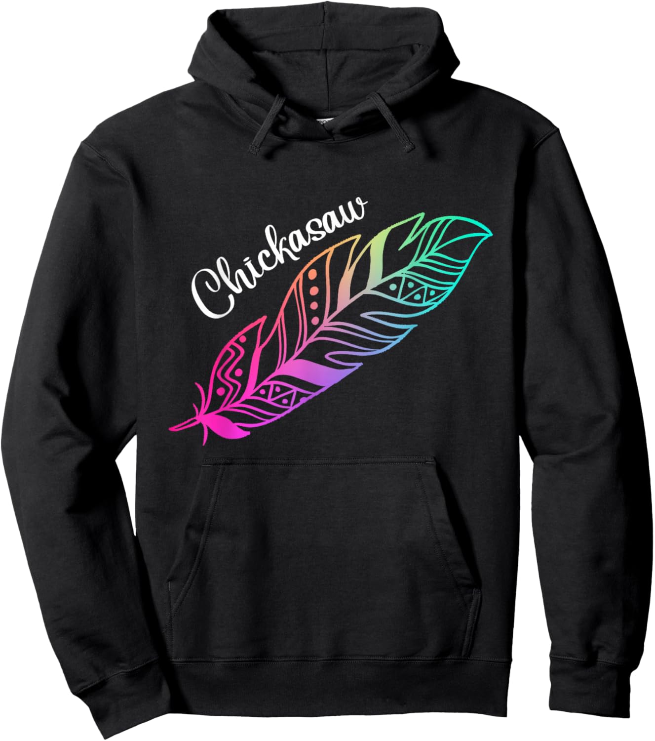 Indigenous Feather Native American Chickasaw Tribe Hoodie - Hoodie | Black