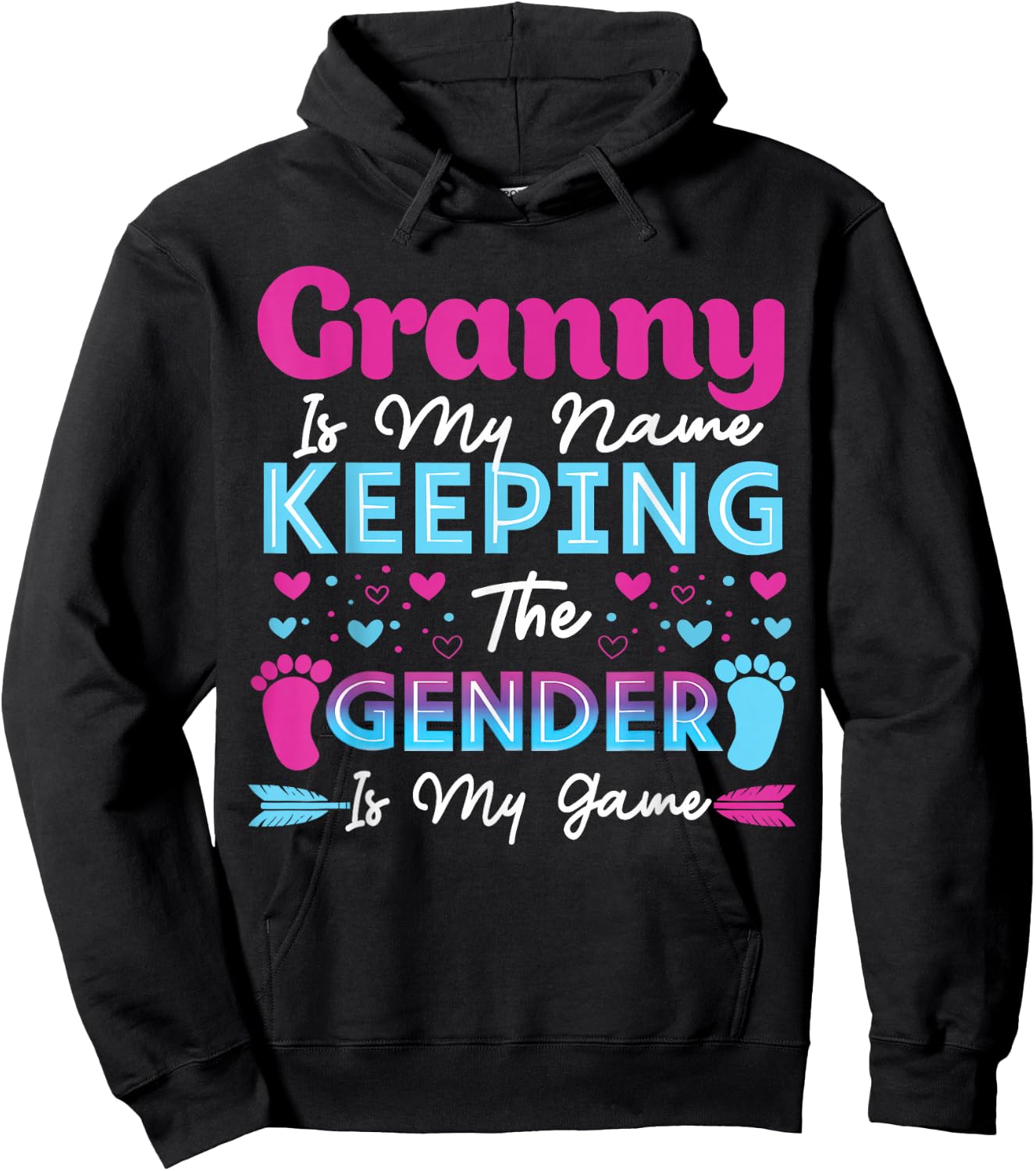 Keeper of The Gender Granny Baby Shower Gender Reveal Hoodie - Hoodie | Black