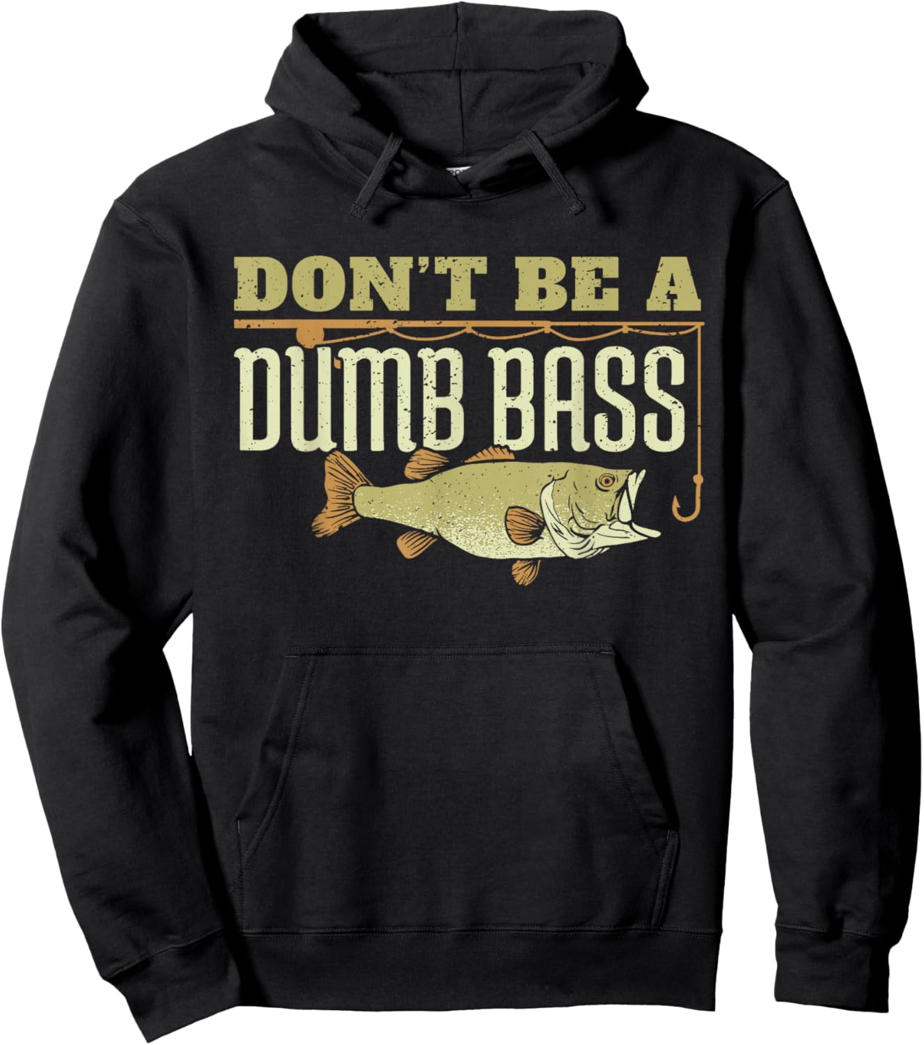 Don't Be A Dumb Bass Fishing Googan Pun Hoodie - Hoodie | Black