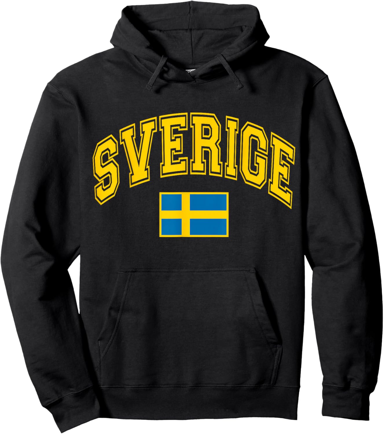 Sweden Sverige Swedish Flag Graphic Hoodie - Hoodie | Black