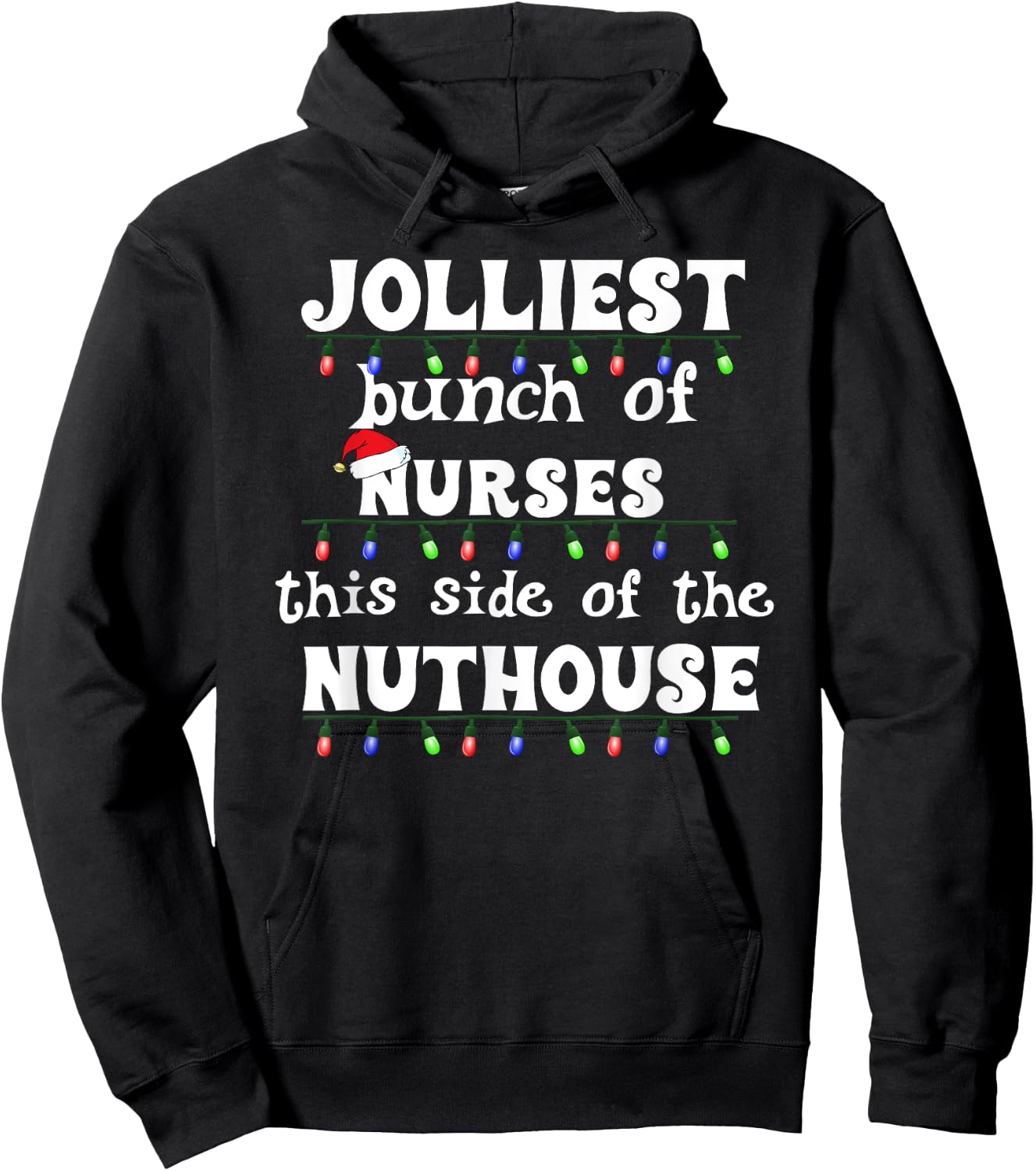 Funny Christmas Matching Group Work Jolliest Bunch of Nurses Hoodie - Hoodie | Black