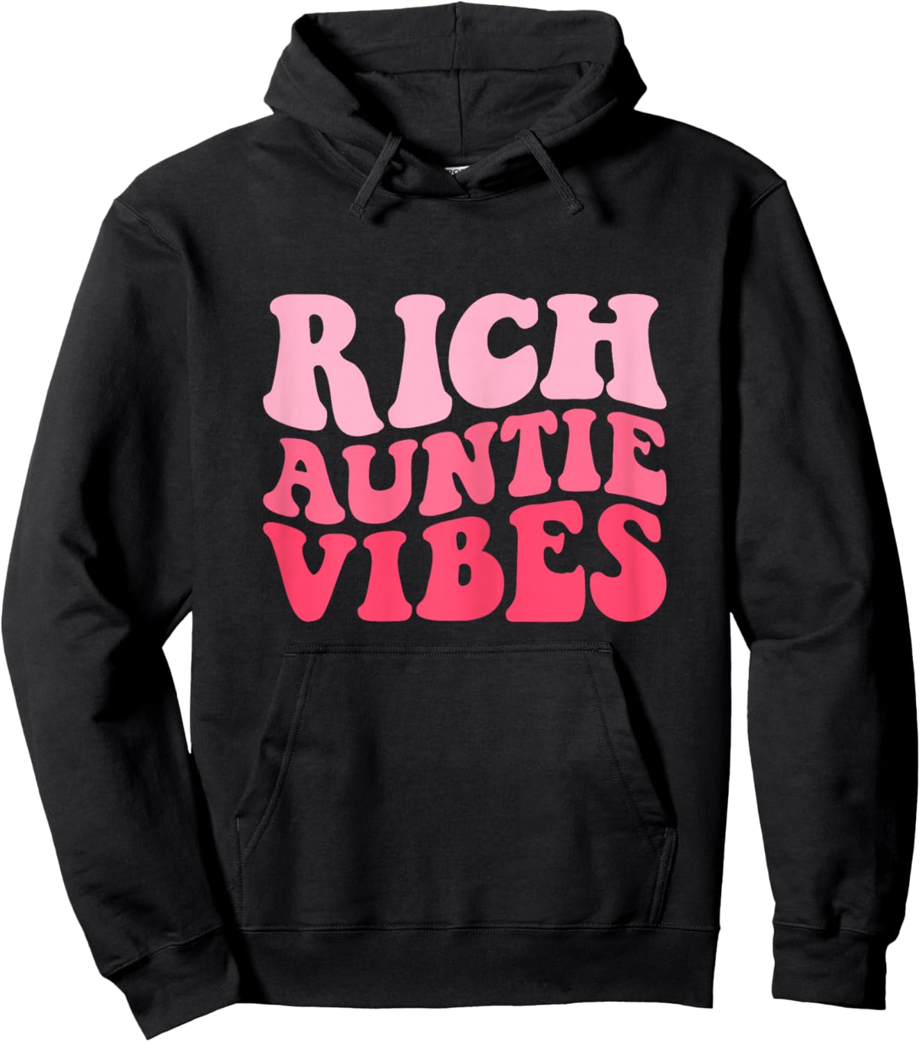 Groovy Rich Auntie Vibes Aunt Funny Best Aunty Mothers Day Hoodie - Hoodie | Black