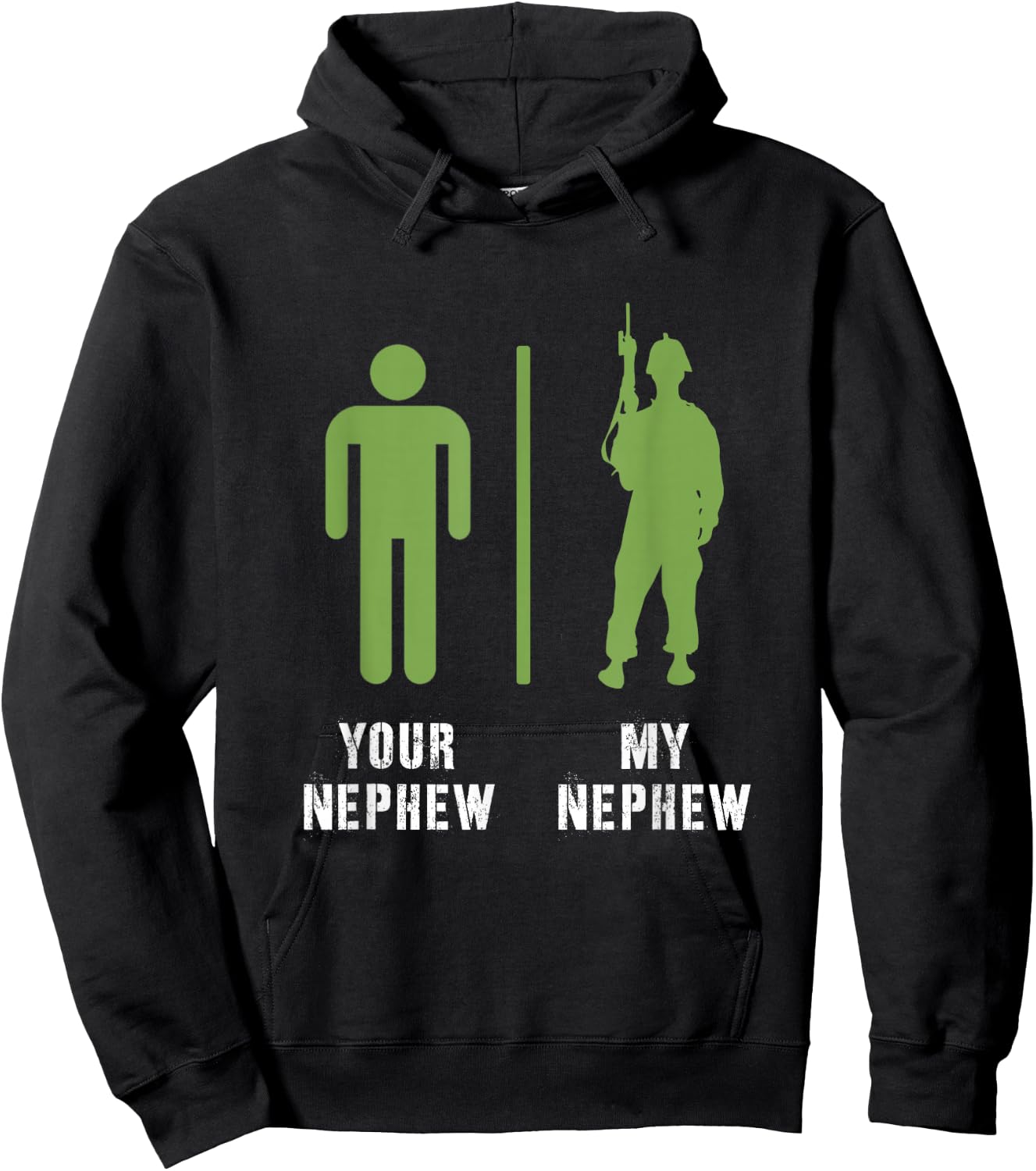 Your Nephew My Nephew Proud Military Soldier Veteran Icon Hoodie - Hoodie | Black