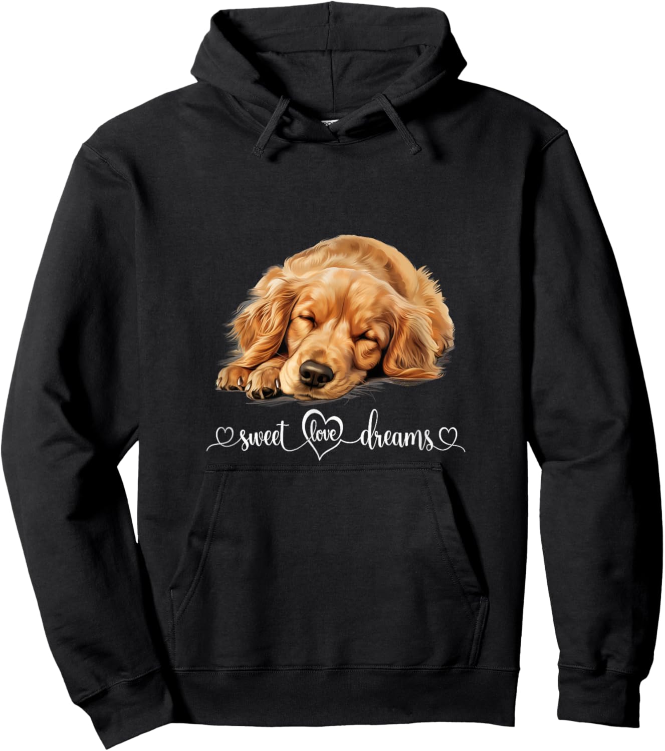 Cute Dog Graphic Dog Lover Golden Retriever Puppy Dog Hoodie - Hoodie | Black