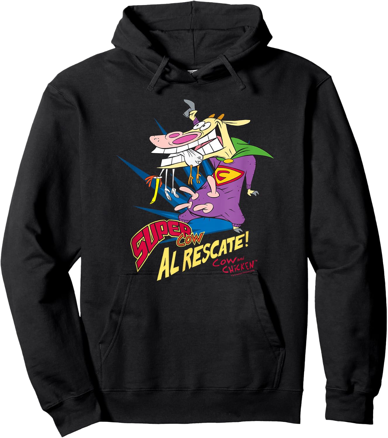 Cow and Chicken Super Cow Hoodie - Hoodie | Black