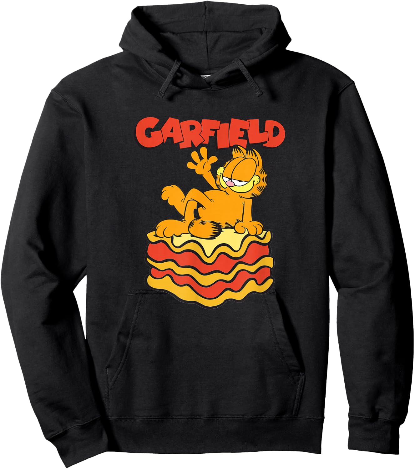 Garfield Lasagna Slice Garfield Pose Hoodie - Hoodie | Black