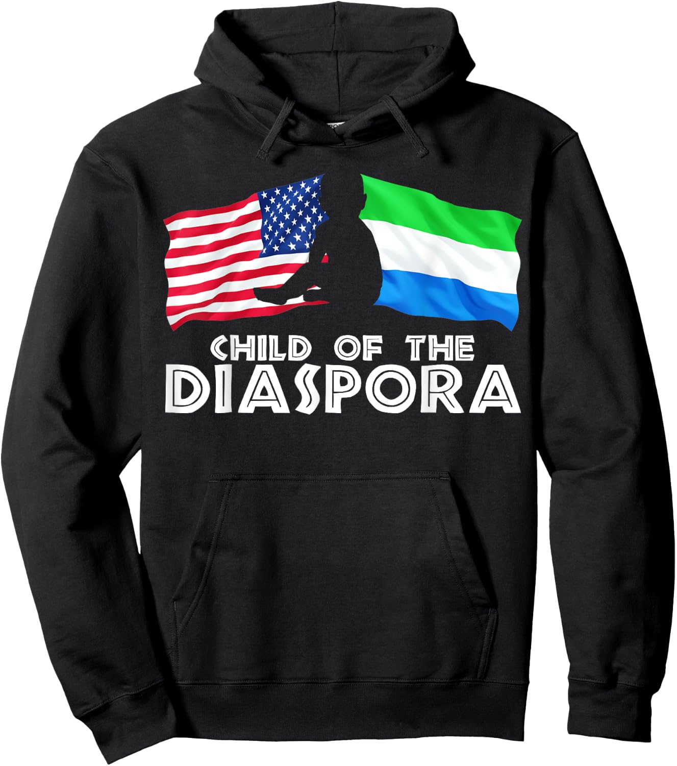 Child of The Diaspora America Sierra Leone ADOS Gift Hoodie - Hoodie | Black