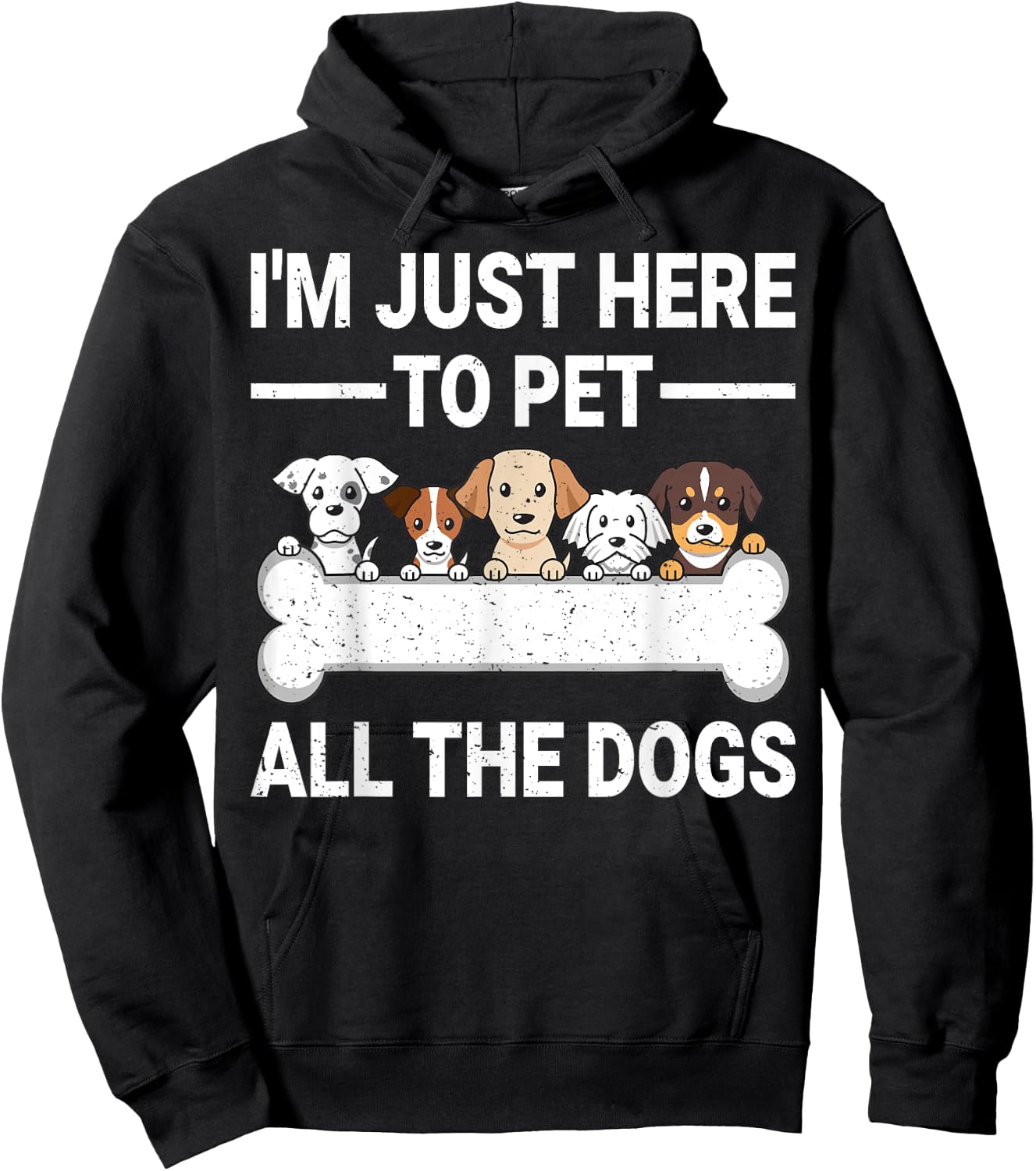 I'm Just Here To Pet All The Dogs Shirt Cute Dog Lover Gifts Women Kids Hoodie - Hoodie | Black