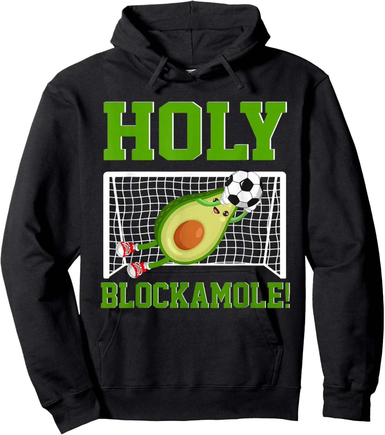 Holy Blockamole Avocado Soccer Goalkeeper Soccer Goalie Hoodie - Hoodie | Black