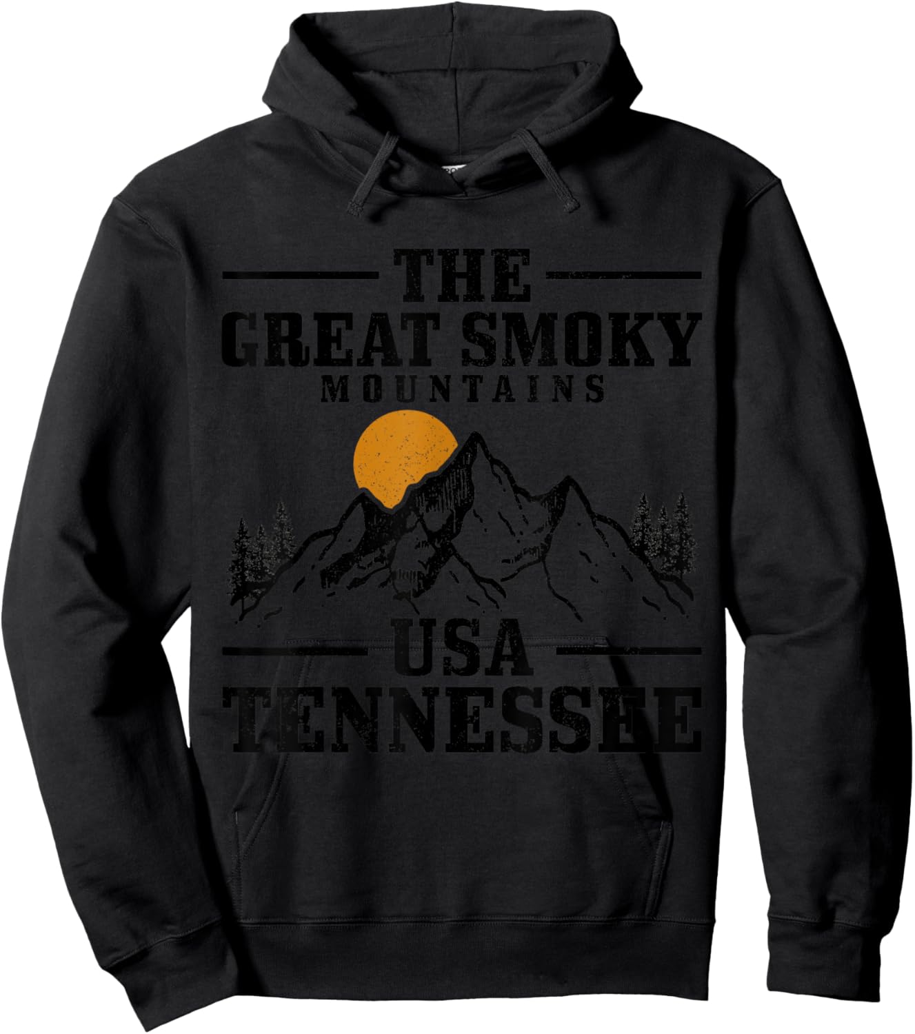 Great Smoky Mountains Tennessee Hiking TN Vintage Hoodie - Hoodie | Black