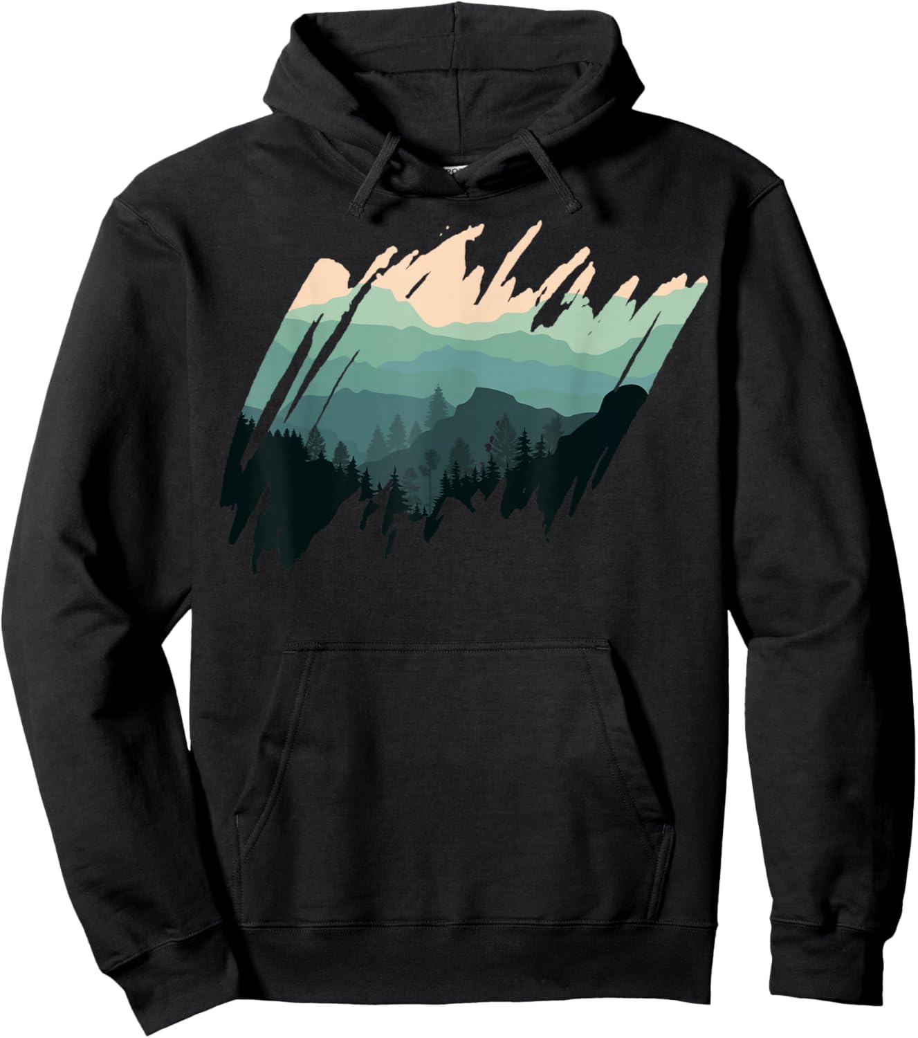 Timeless Mountain, Nature Trees and Forest Hoodie - Hoodie | Black