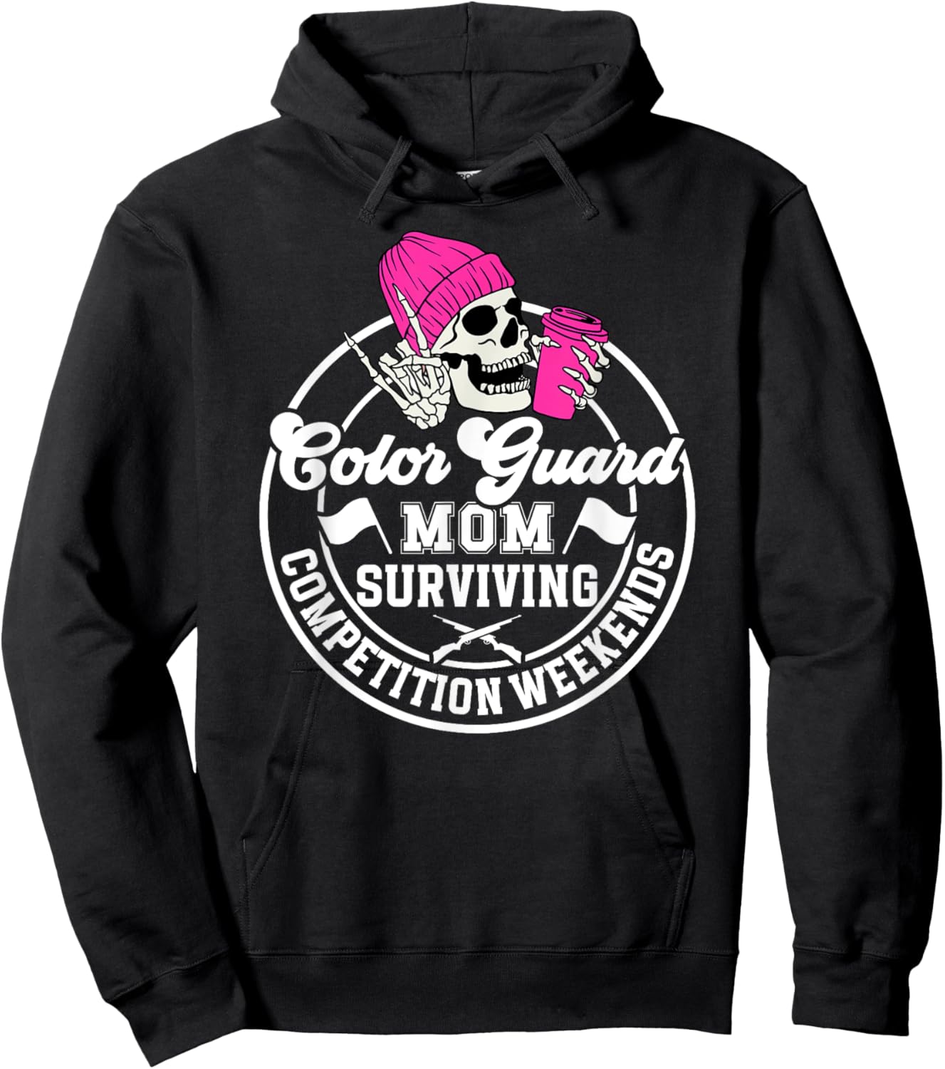 Color Guard Mom Surviving Mom Of A Color Guard Member Hoodie - Hoodie | Black