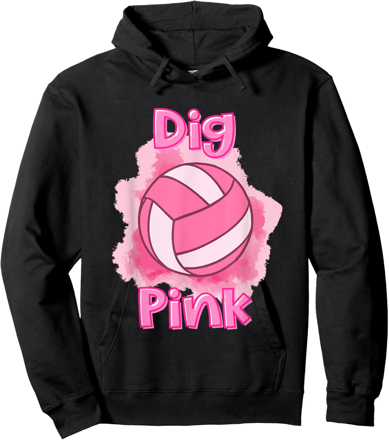 Dig For A Cure Breast Cancer Awareness Volleyball Pink Out Hoodie - Hoodie | Black