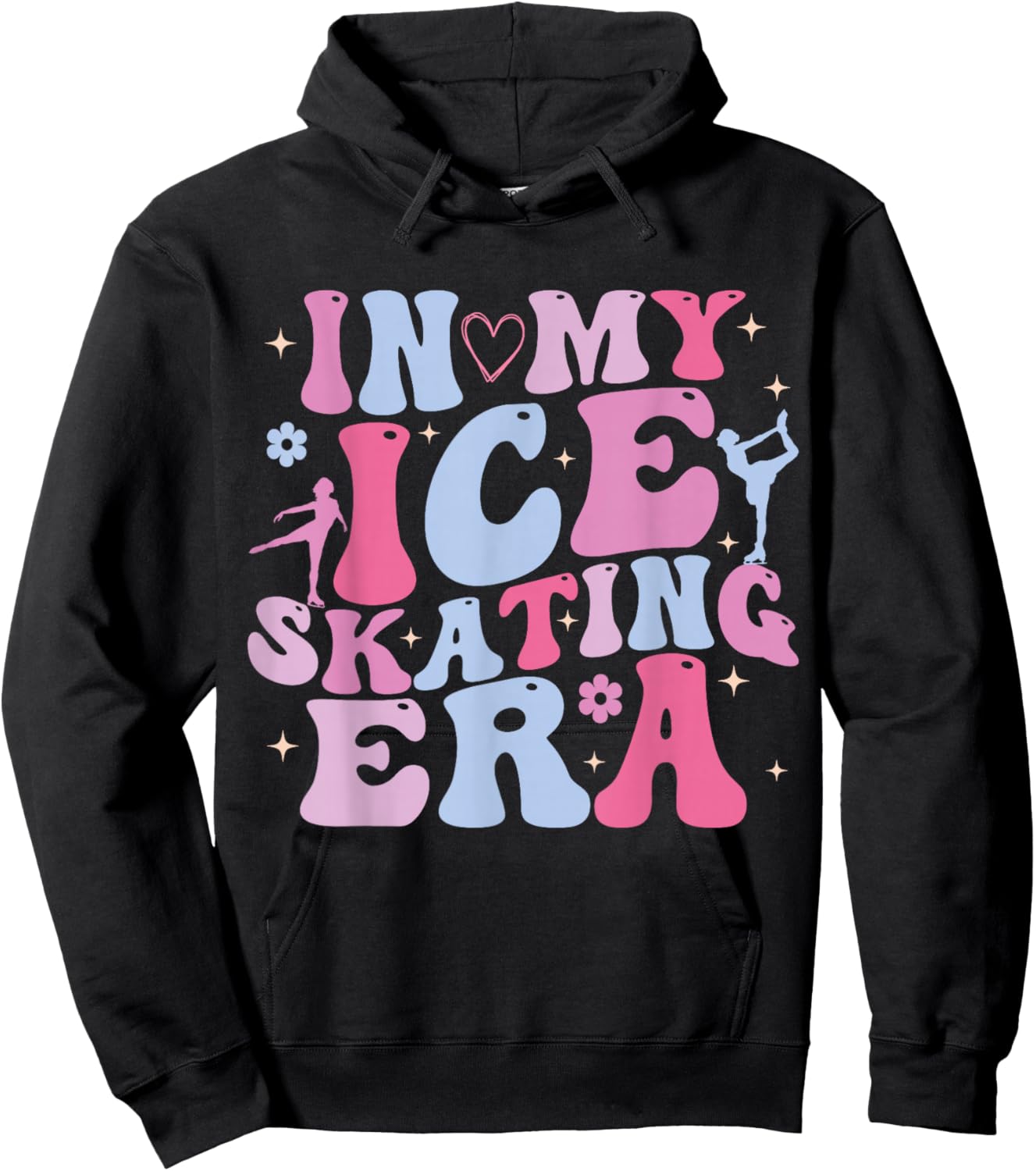 In My Ice Skating Era Groovy Funny Ice Skater Hoodie - Hoodie | Black