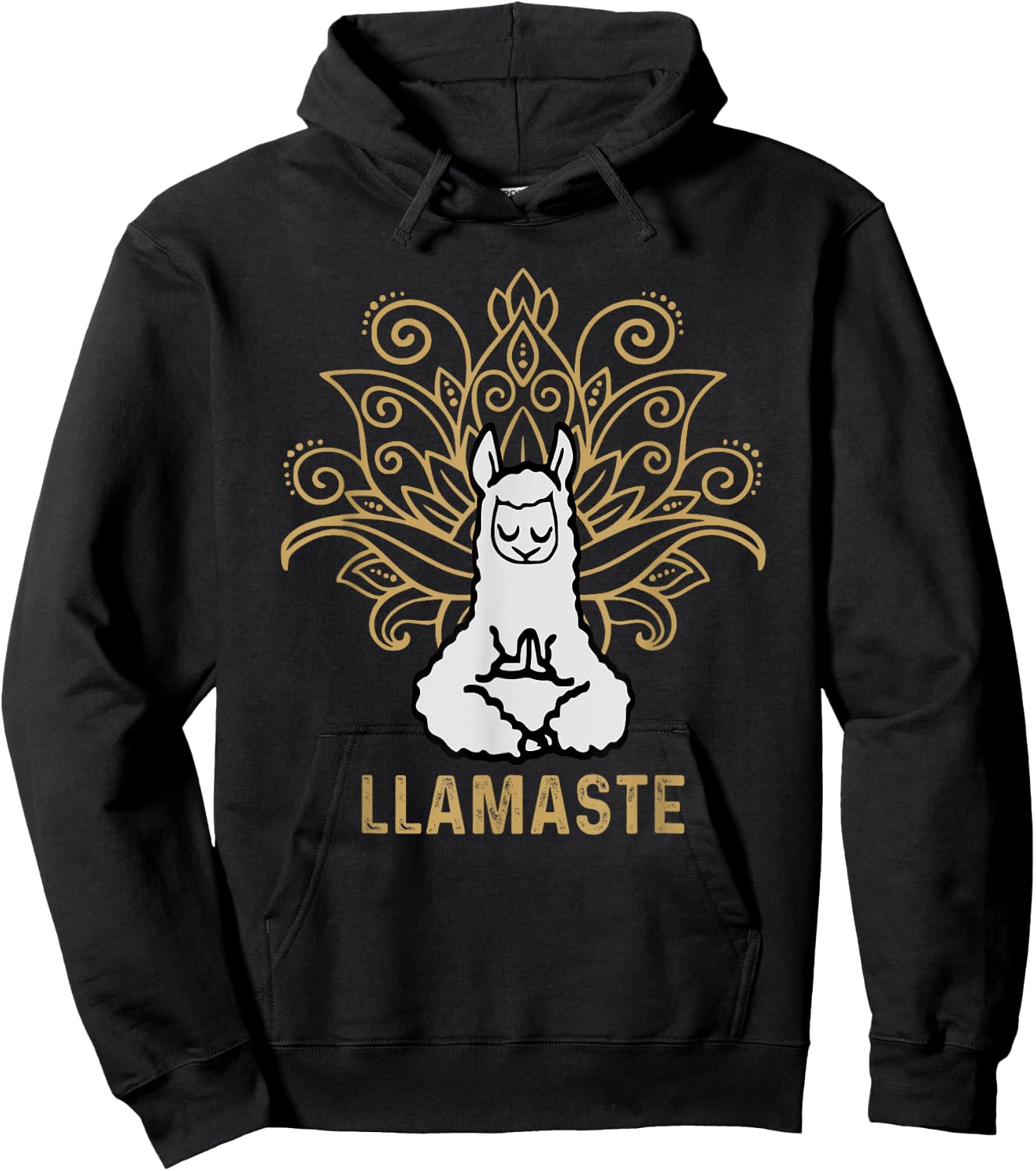 Llamaste Yoga Gift Women Kids Lover Llama Yoga Hoodie - Hoodie | Black