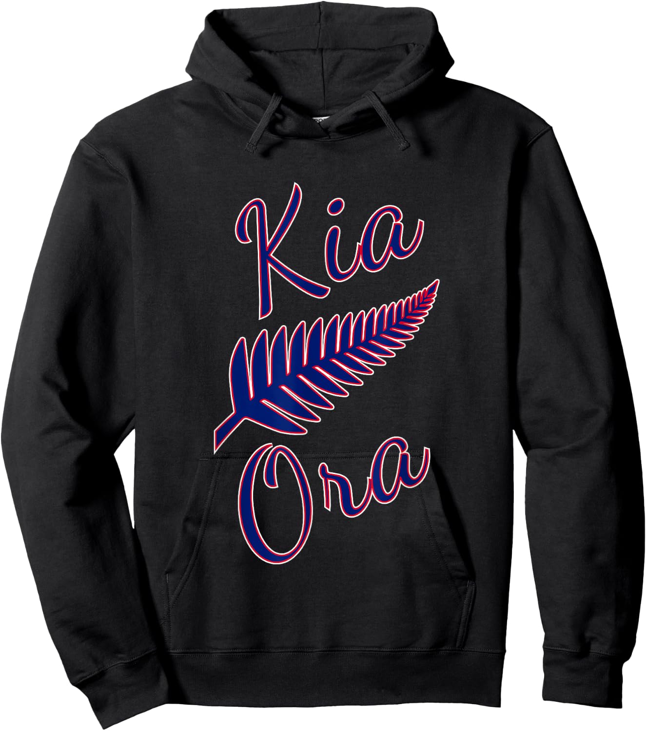 Kia Ora Maori Greeting New Zealand Pride Silver Fern Travel Hoodie - Hoodie | Black