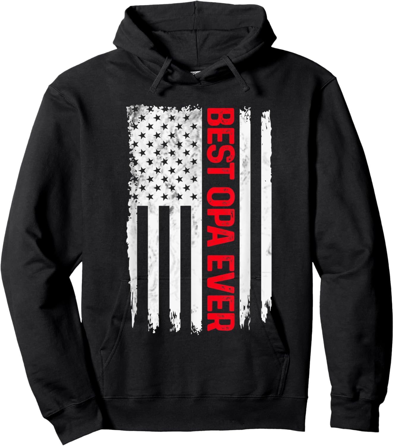 Best Opa Ever American flag Funny Papa Grandpa Hoodie - Hoodie | Black