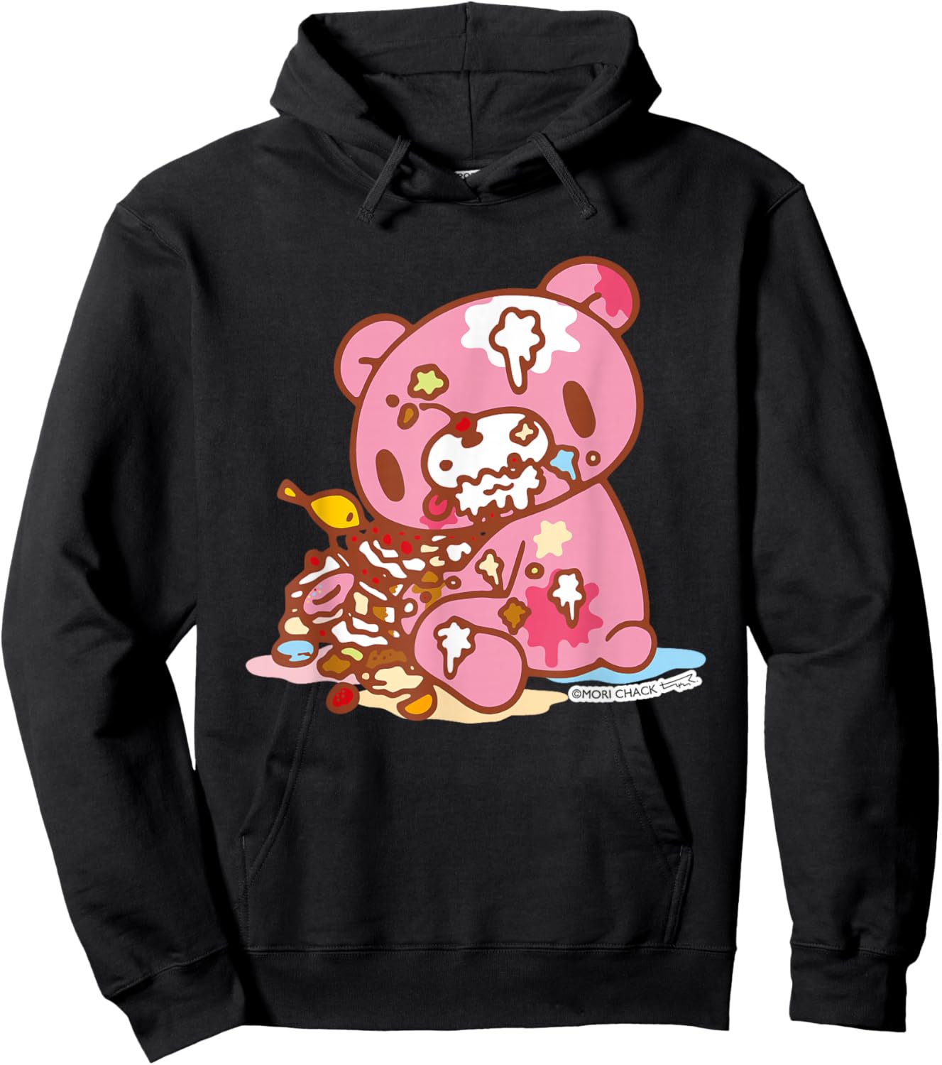 Gloomy Bear The Naughty Grizzly Junk Food Feast Anime Hoodie - Hoodie | Black