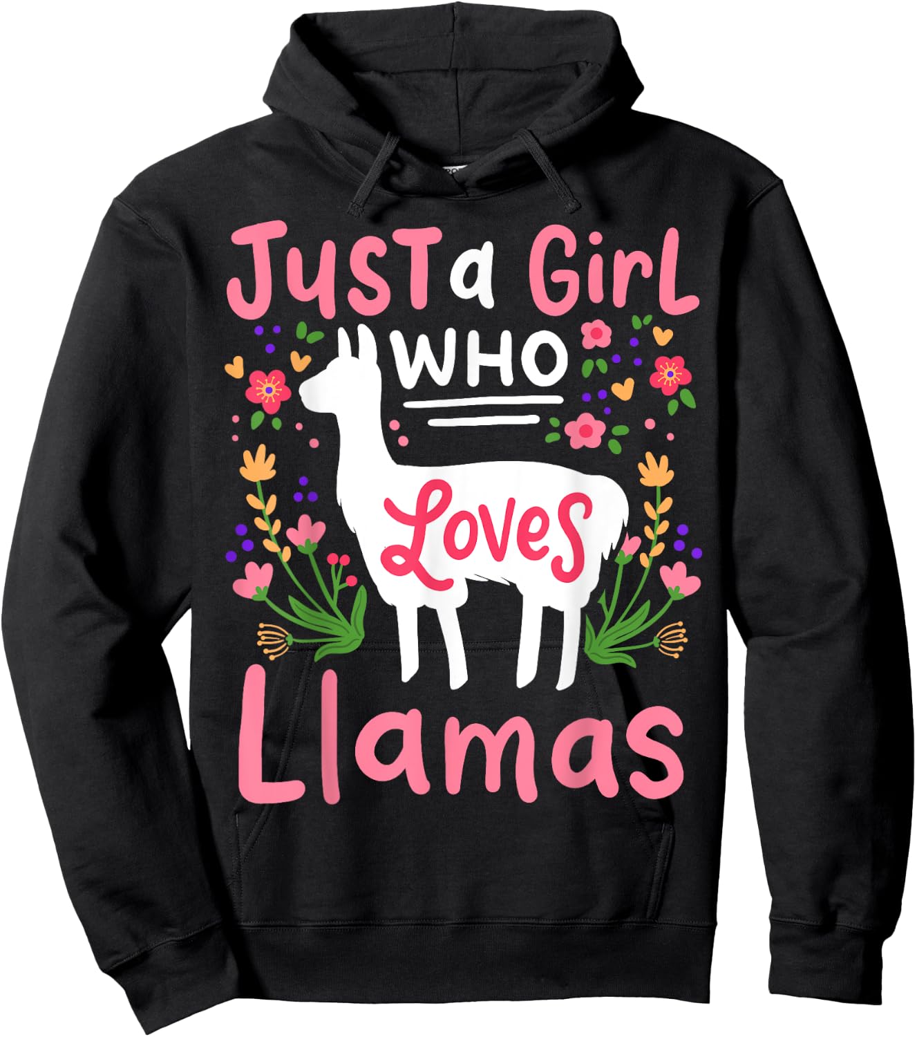 Llama Just a Girl Who Loves Llamas Llama Lover Gift Hoodie - Hoodie | Black