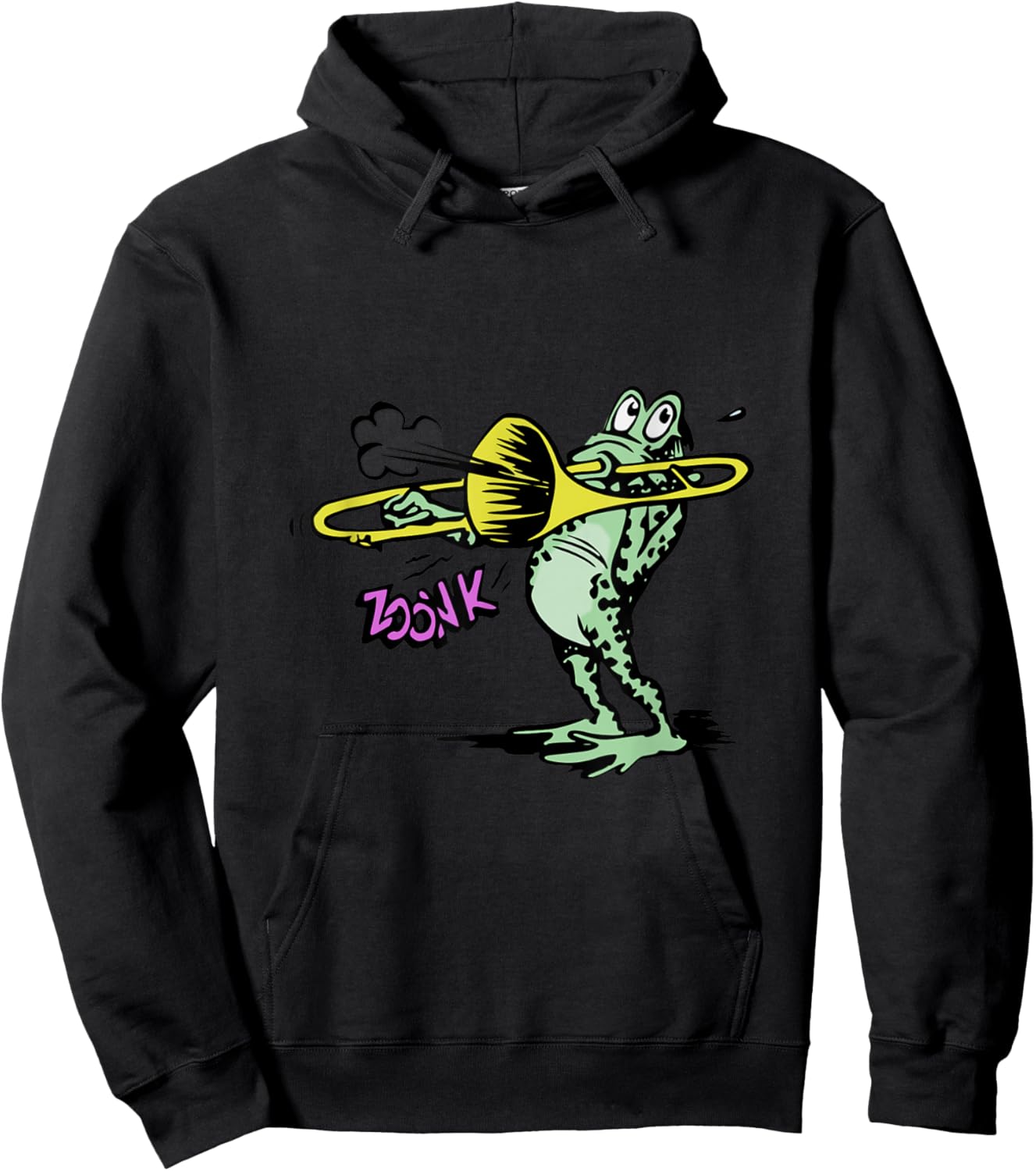 Frog Playing Trombone Hoodie - Hoodie | Black