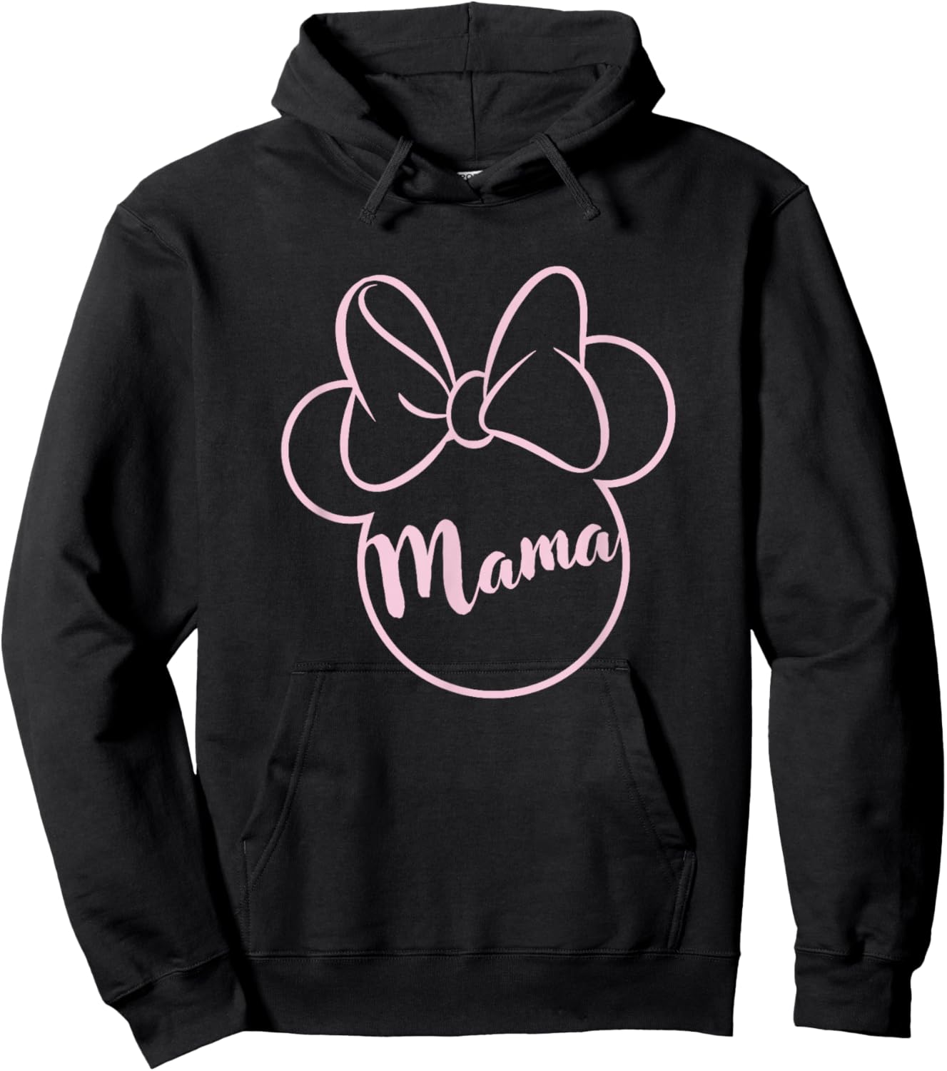 Disney Mickey and Friends Minnie Mouse Mama Pink Bow Ears Hoodie - Hoodie | Black