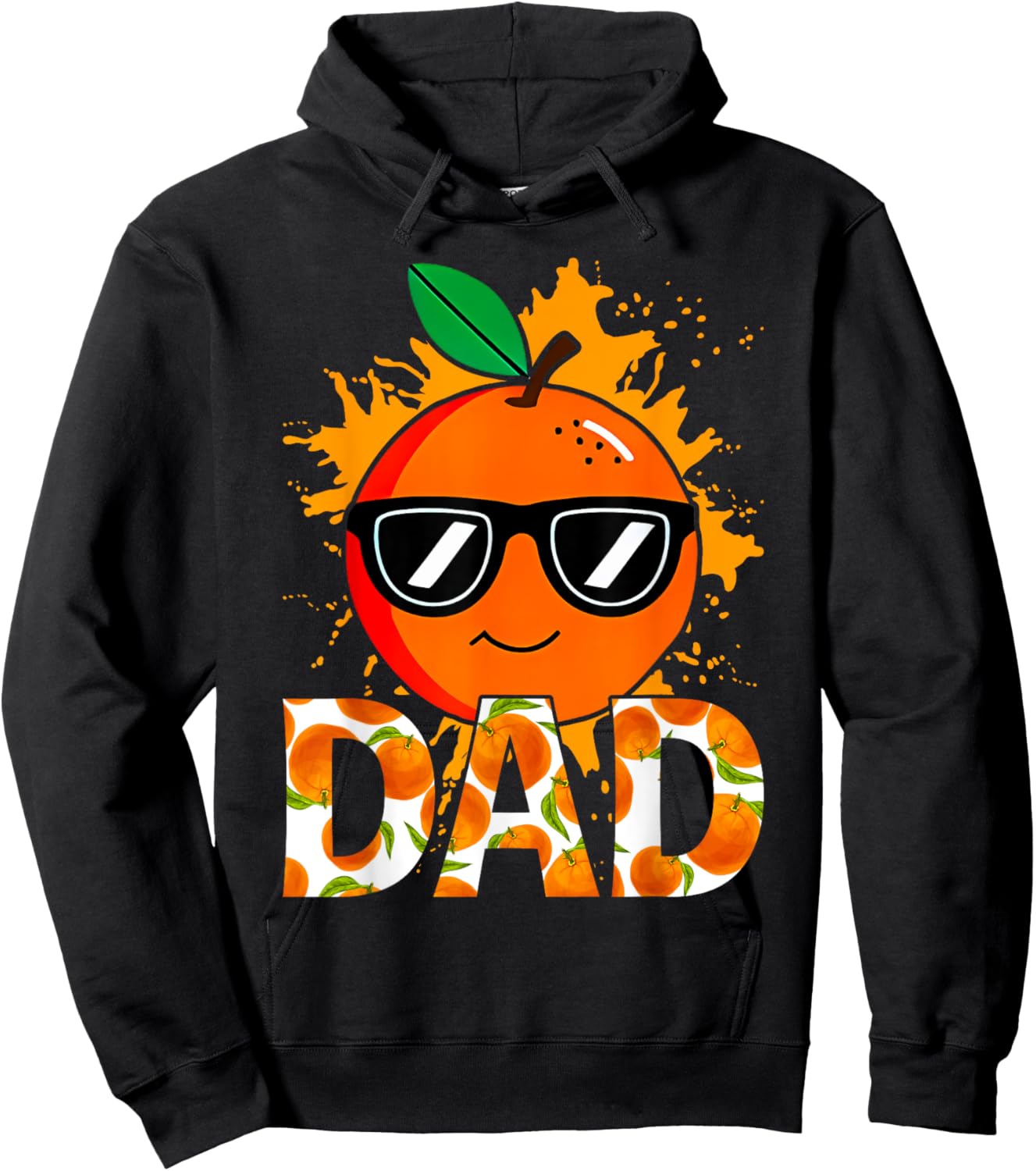Dad of The Little Cutie Baby Shower Orange 1st Birthday Hoodie - Hoodie | Black