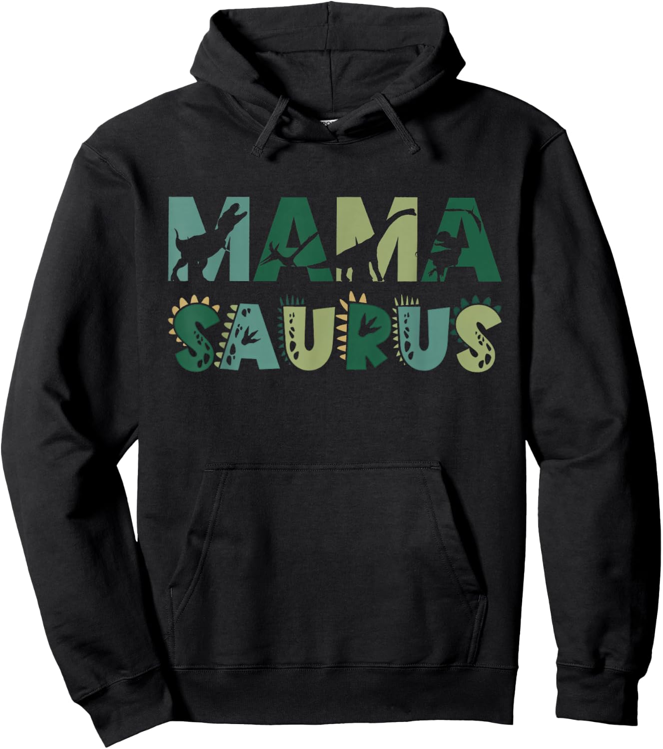 Mama Saurus Matching Family Birthday Dinosaur Men Women Kids Hoodie - Hoodie | Black