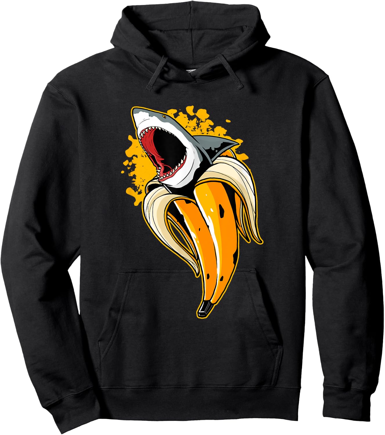 Banana Shark Marine Biology Fruit Lover Shark Lover Funny Hoodie - Hoodie | Black