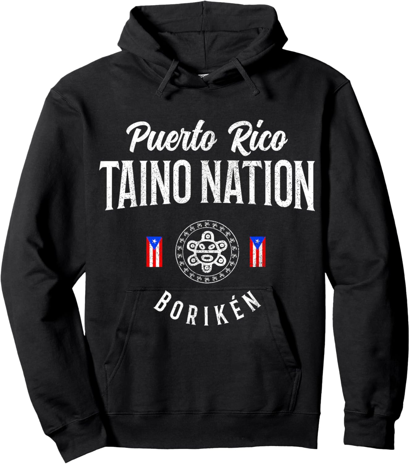 Taino Nation Boricua Boriken Pride Puerto Rico Indigenous Hoodie - Hoodie | Black