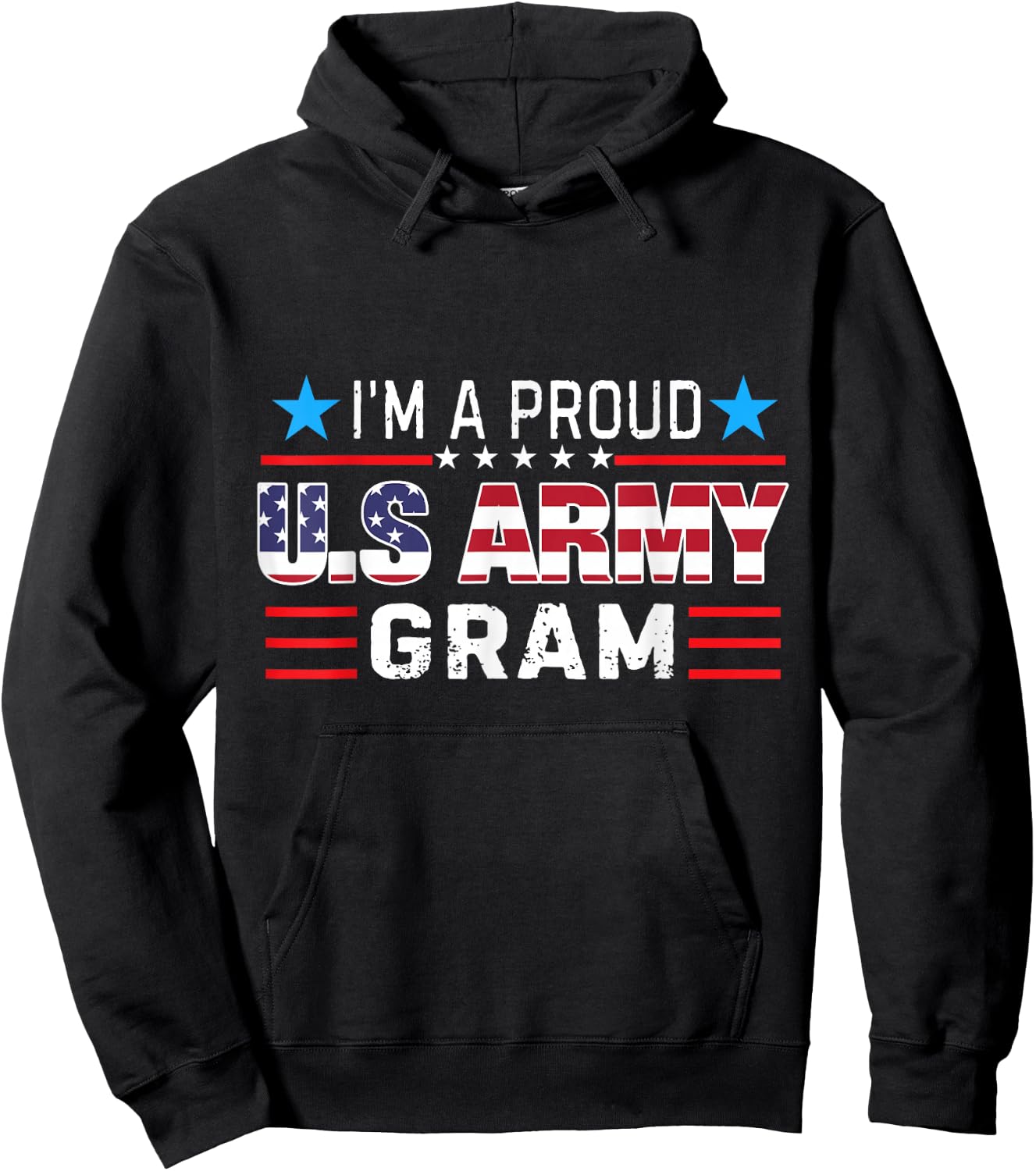 I'm A Proud Army Gram US Flag Hoodie - Hoodie | Black