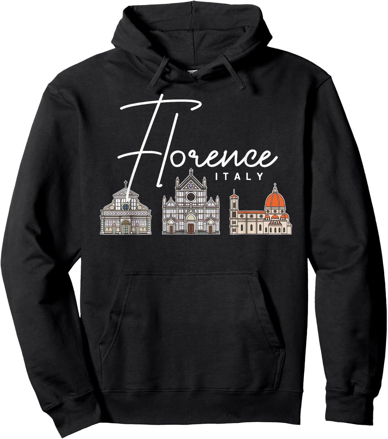 Florence Italy City Skyline Map Travel Hoodie - Hoodie | Black