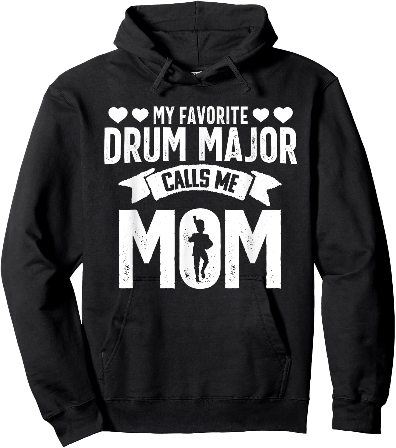 Drum Major Mom Funny Favorite Marching Band Parents Hoodie - Hoodie | Black