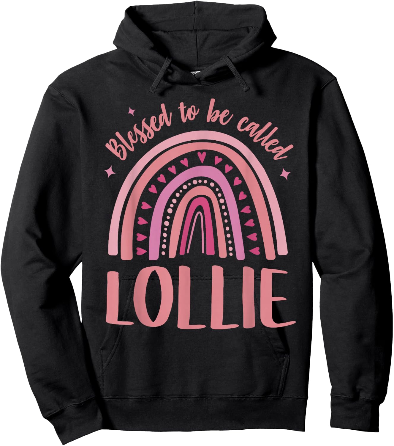 Lollie for Grandma Women Mothers Day Blessed Lollie Hoodie - Hoodie | Black