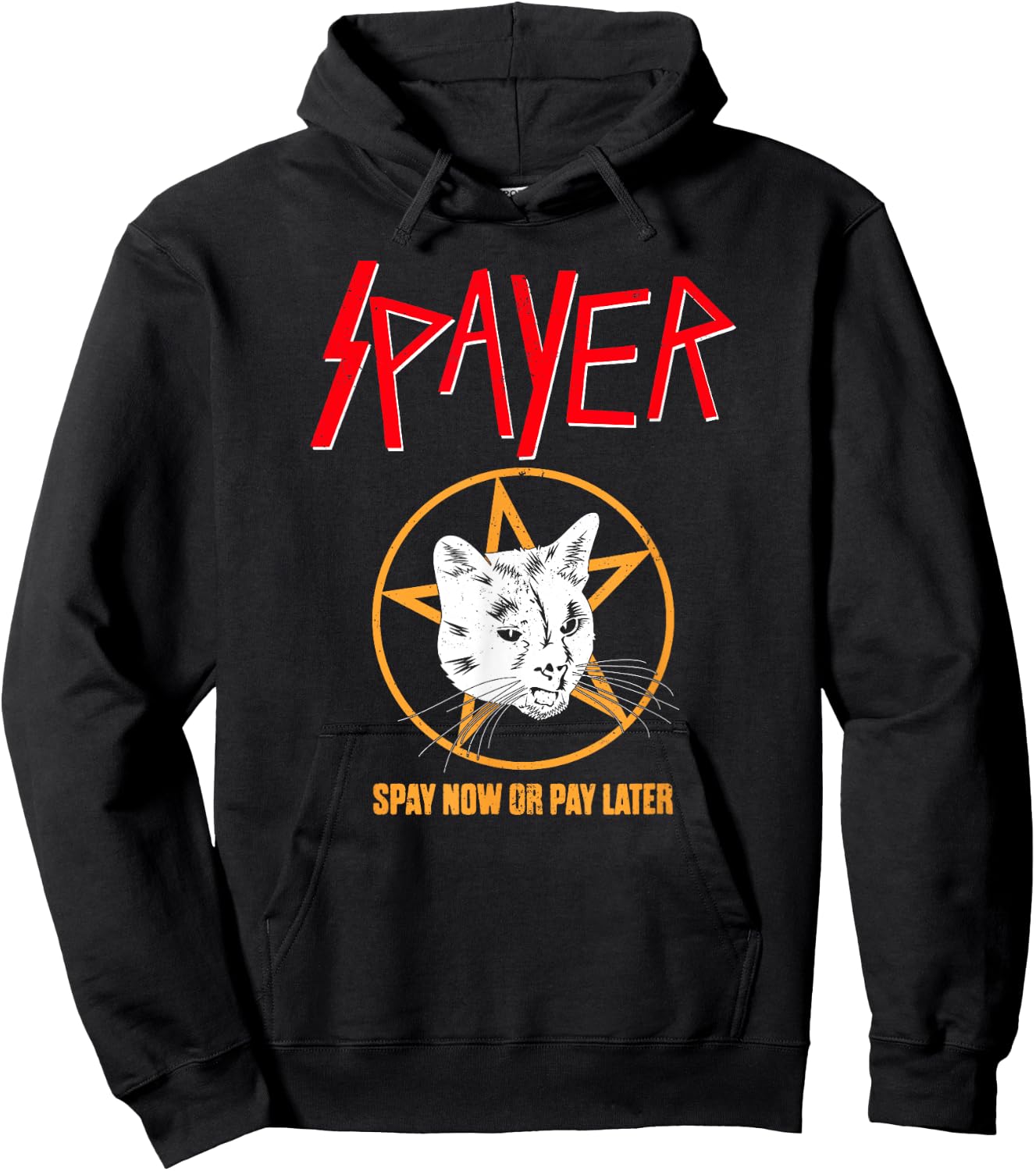 Vintage Rock Spayer Cat Kitten Pun Mom Dad Gift Shirt Men Women Girls Kids Hoodie - Hoodie | Black