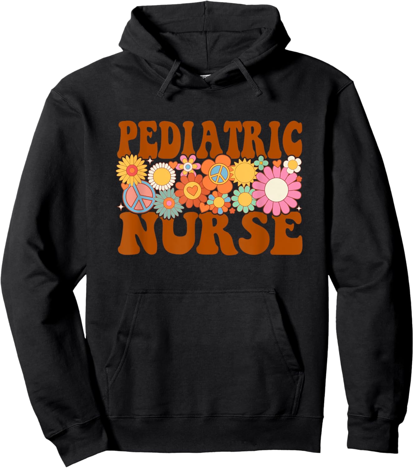 Pediatric Nurse Future Nurse Nurse Life Nursing Retro Groovy Hoodie - Hoodie | Black