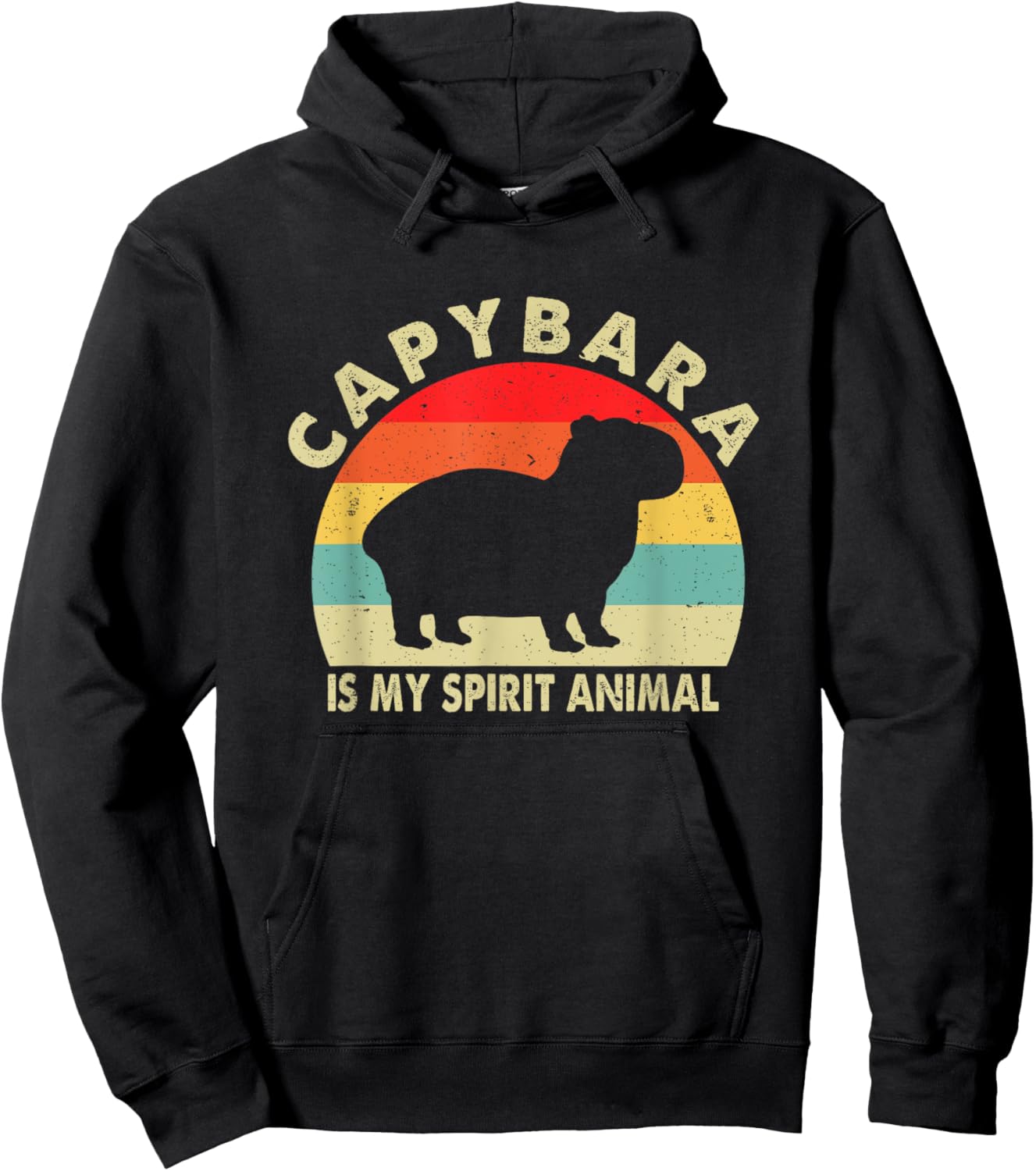 Capybara Is My Spirit Animal Vintage Rodent Funny Capybara Hoodie - Hoodie | Black