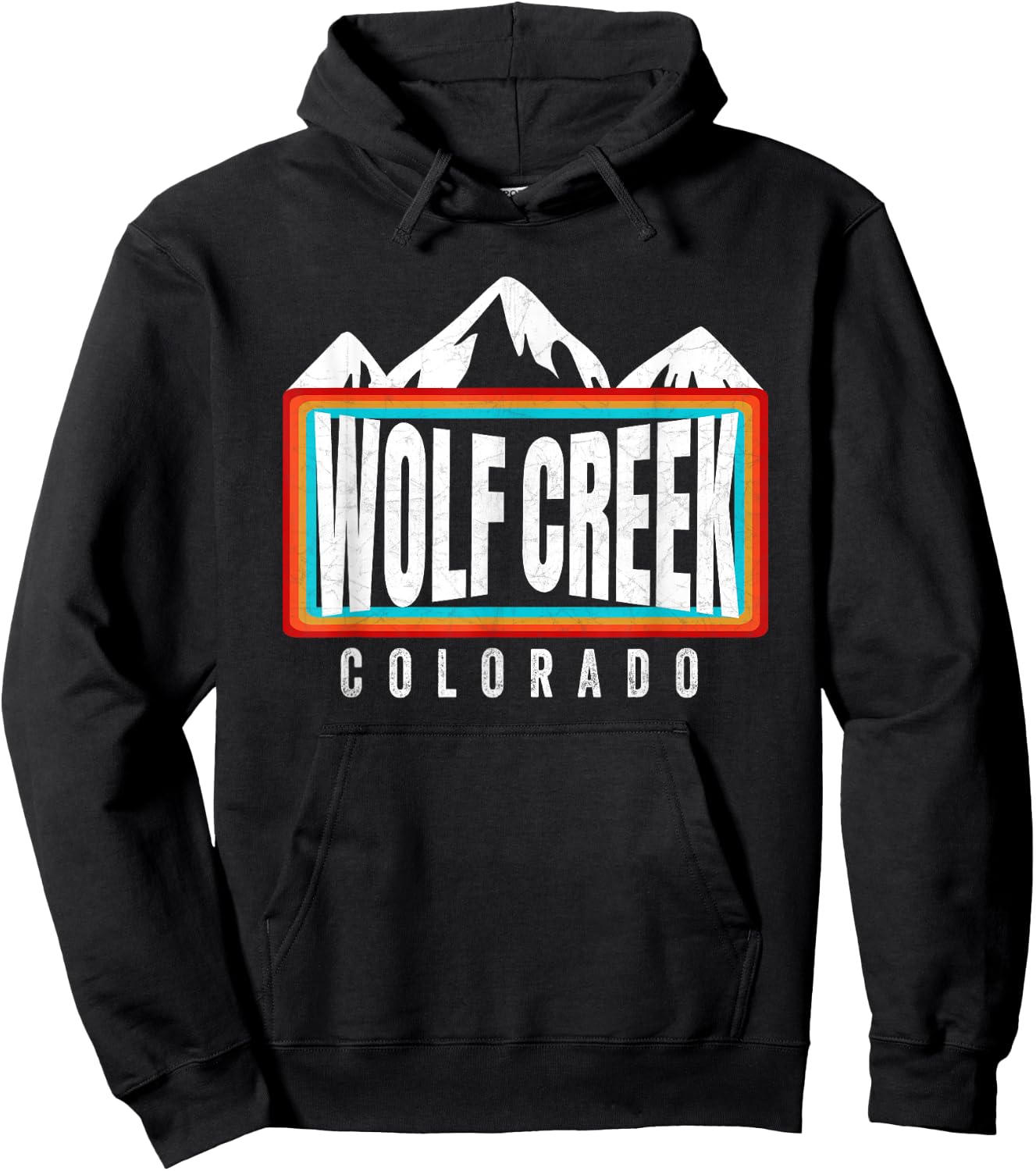 Throwback Wolf Creek Ski CO Winter Gear Colorado Snowboard Hoodie - Hoodie | Black