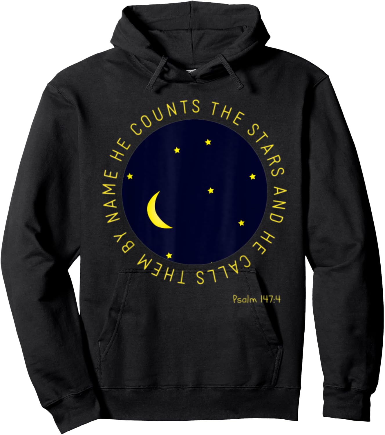 Psalm 147:4 He Counts The Stars Christian Bible Verse Hoodie - Hoodie | Black