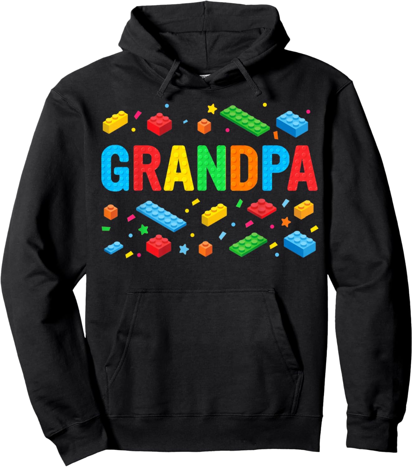 Grandpa Master Builder Building Bricks Blocks Family Funny Hoodie - Hoodie | Black