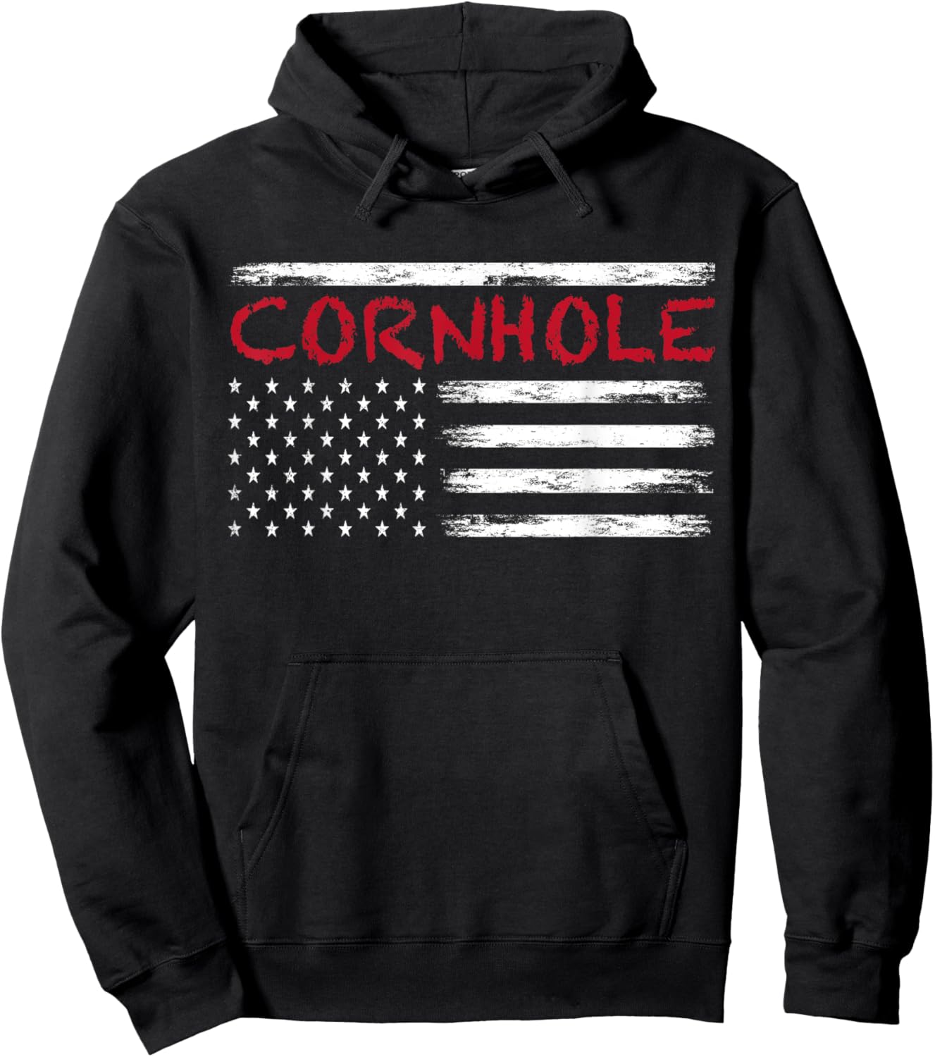 Cornhole USA American Flag United States Hoodie - Hoodie | Black
