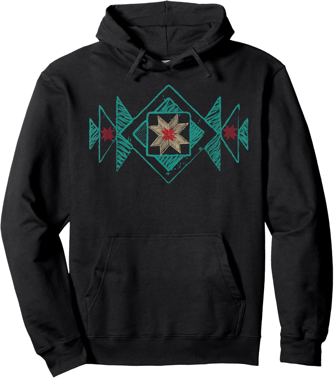 Aztec Design Graphic Hoodie - Hoodie | Black