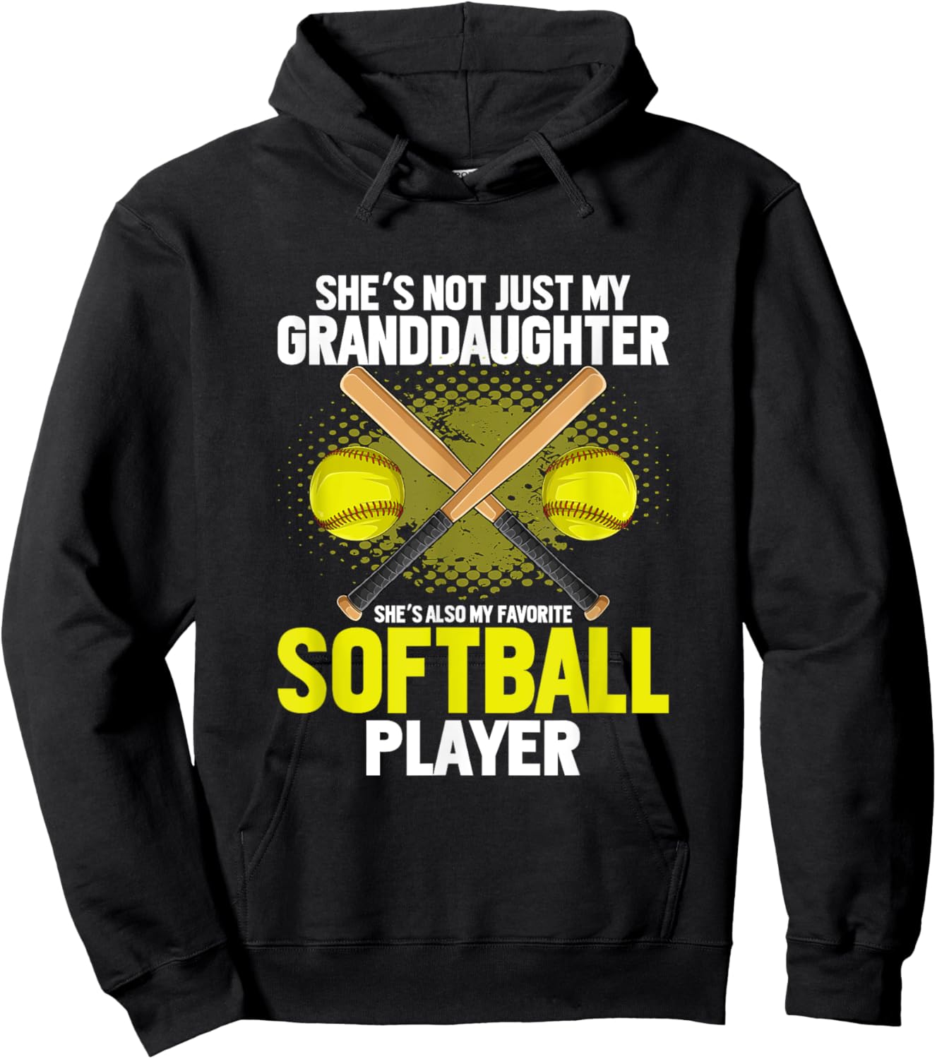 Softball Grandfather Grandpa Softball Player Daughter Sport Hoodie - Hoodie | Black